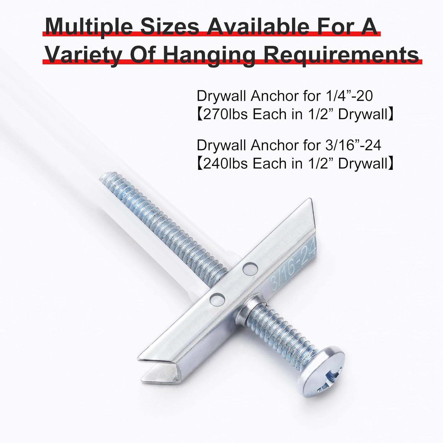 Durable 316 to 24 Hollow Wall Anchors