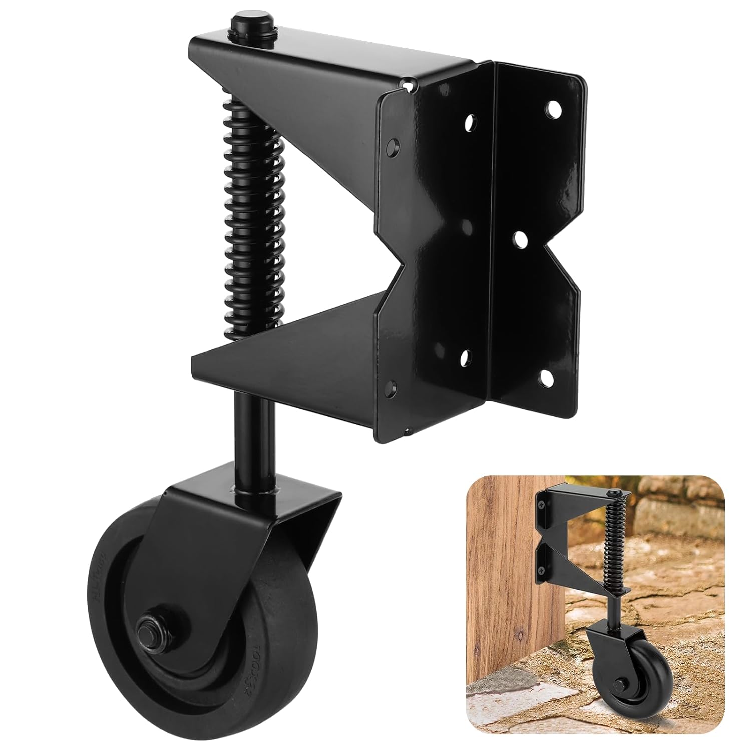 Varku Spring-Loaded Gate Caster with 360-Degree Rotation