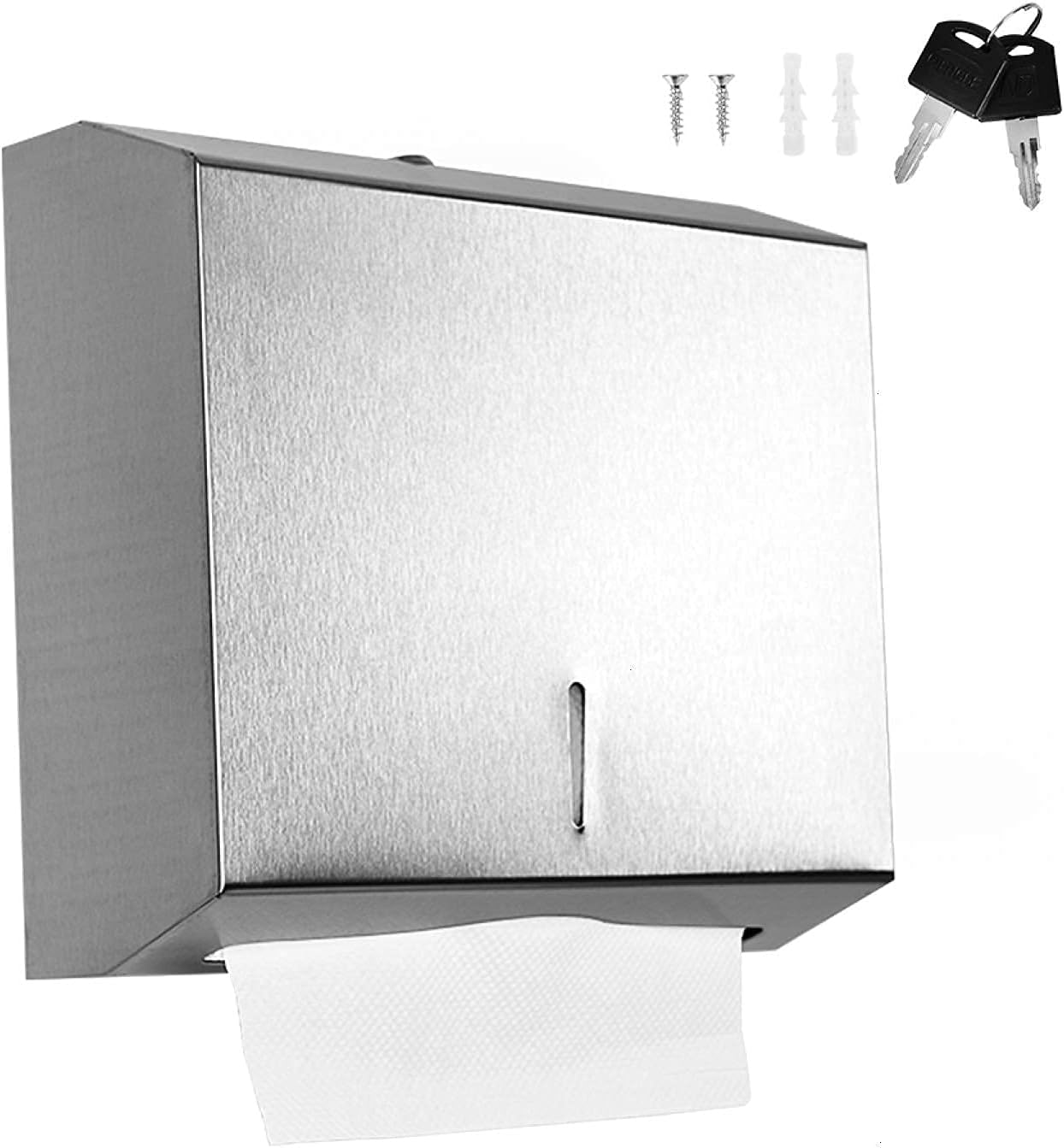 Wall-Mounted Commercial Paper Towel Dispo with Lock