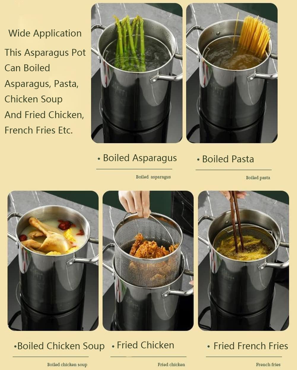 DAOUXIAOSPStainless Steel Asparagus Pot 4L
