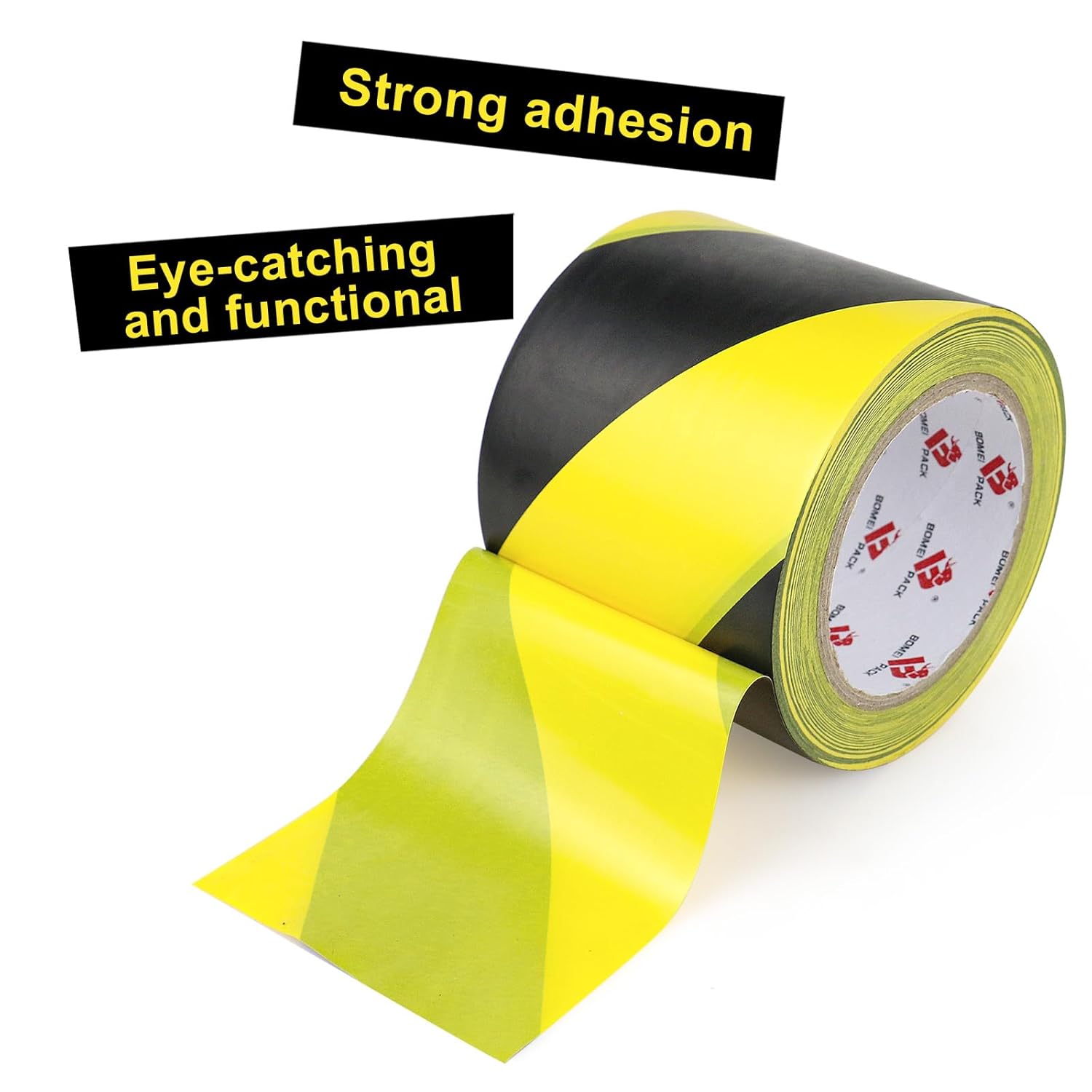 4-inch x 108ft Black Yellow Floor Marking Tape for Safety