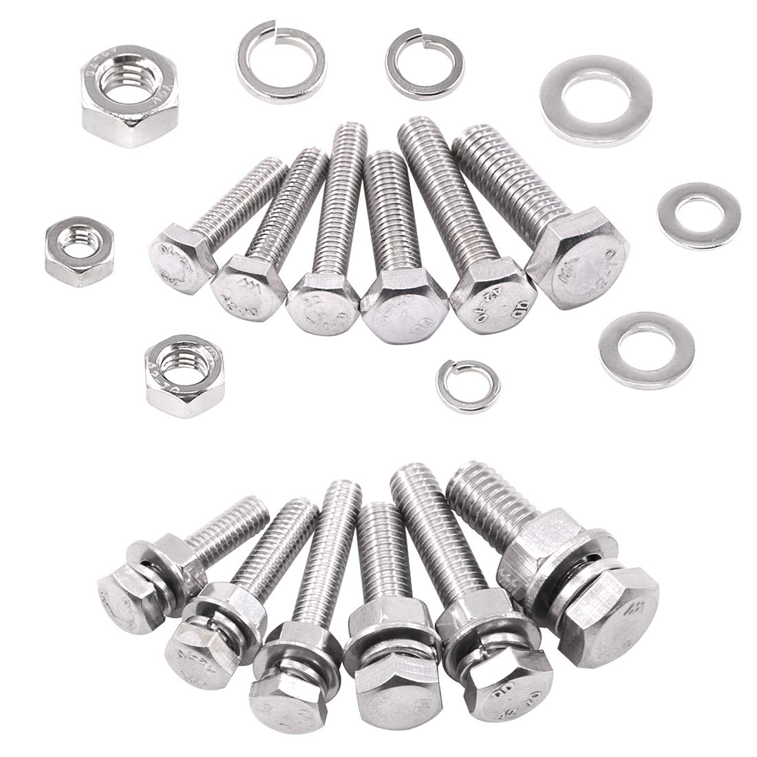 TotalGlarks 510 Piece Flat Hex Stainless Steel Assortment Kit