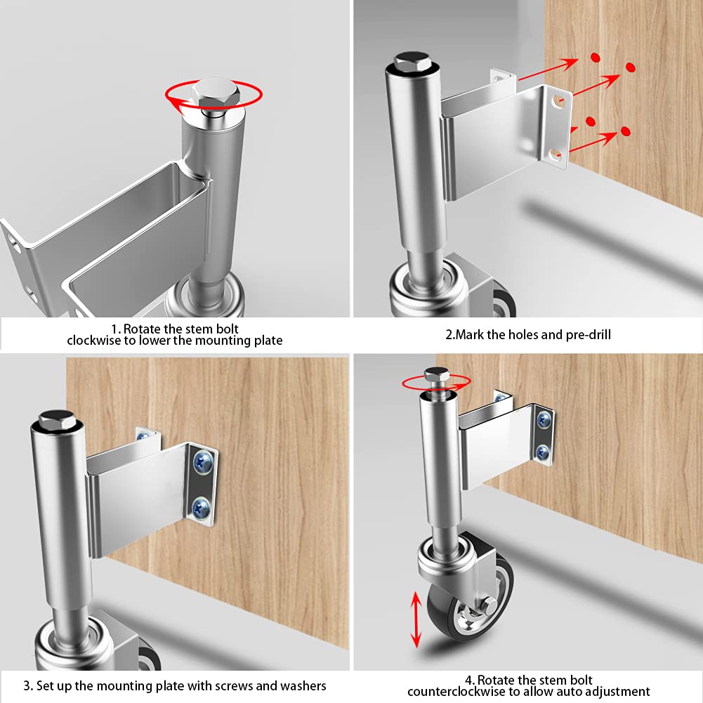 Spring-Loaded Gate Casters 5 Diameter 400 lbs Load Capacity