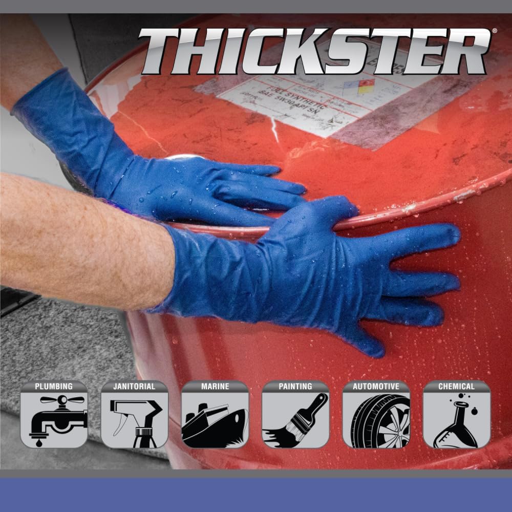 Thickster Latex Gloves 2X-Large 14 Mil Textured Grip 12 Length