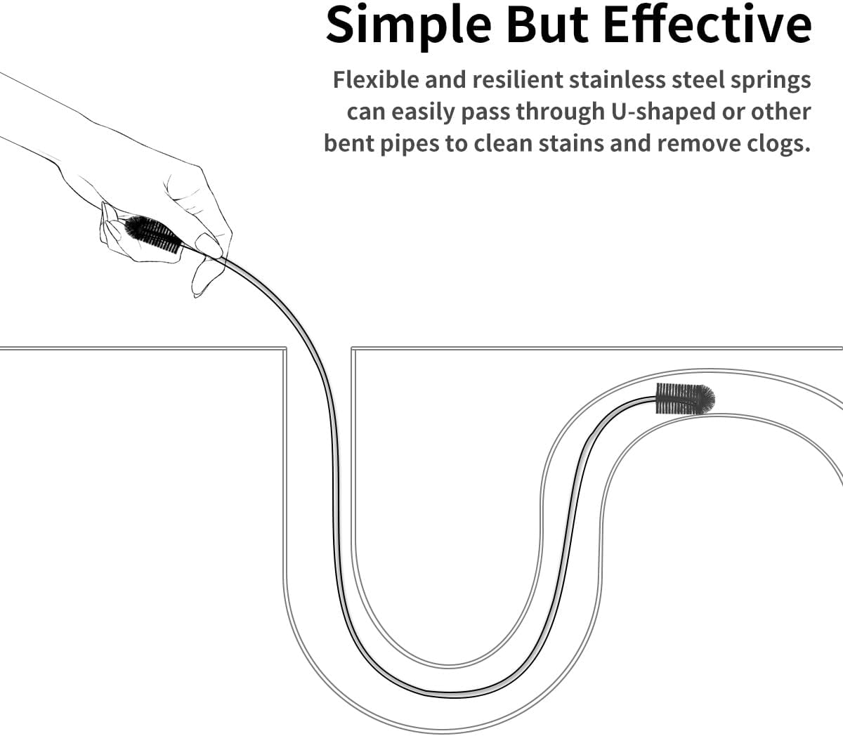 Flexible Aquarium Drain Brush Set for Tank Cleaning