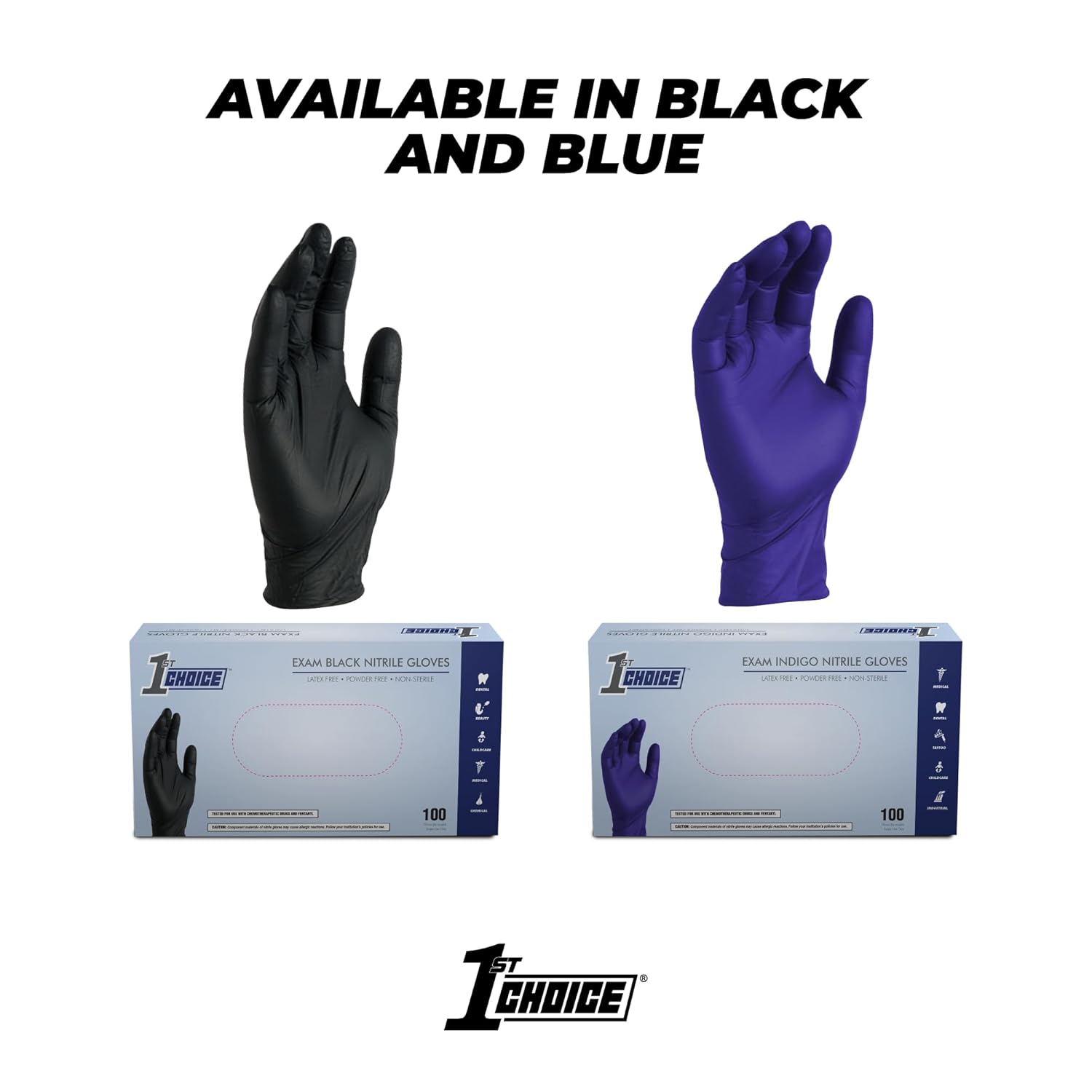 1st Choice Nitrile Disposable Gloves XL Indigo Case of 1000
