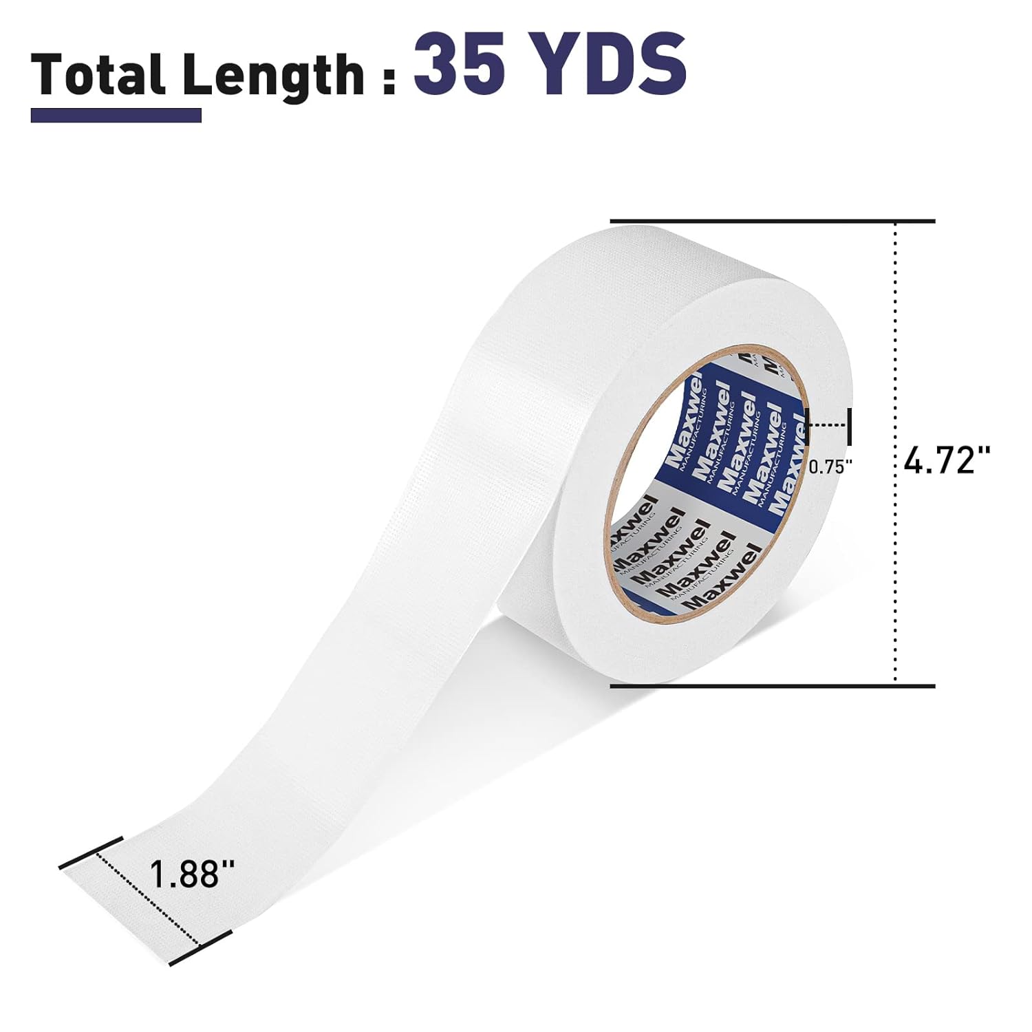 Durable White Duct Tape Multi-Purpose Water-Resistant