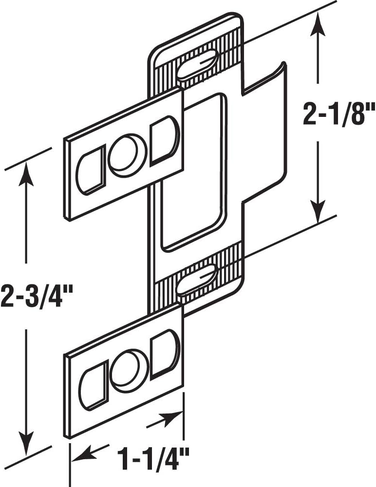 Adjustable Door Strike Set 2-Piece Chrome-Plated Single Pack