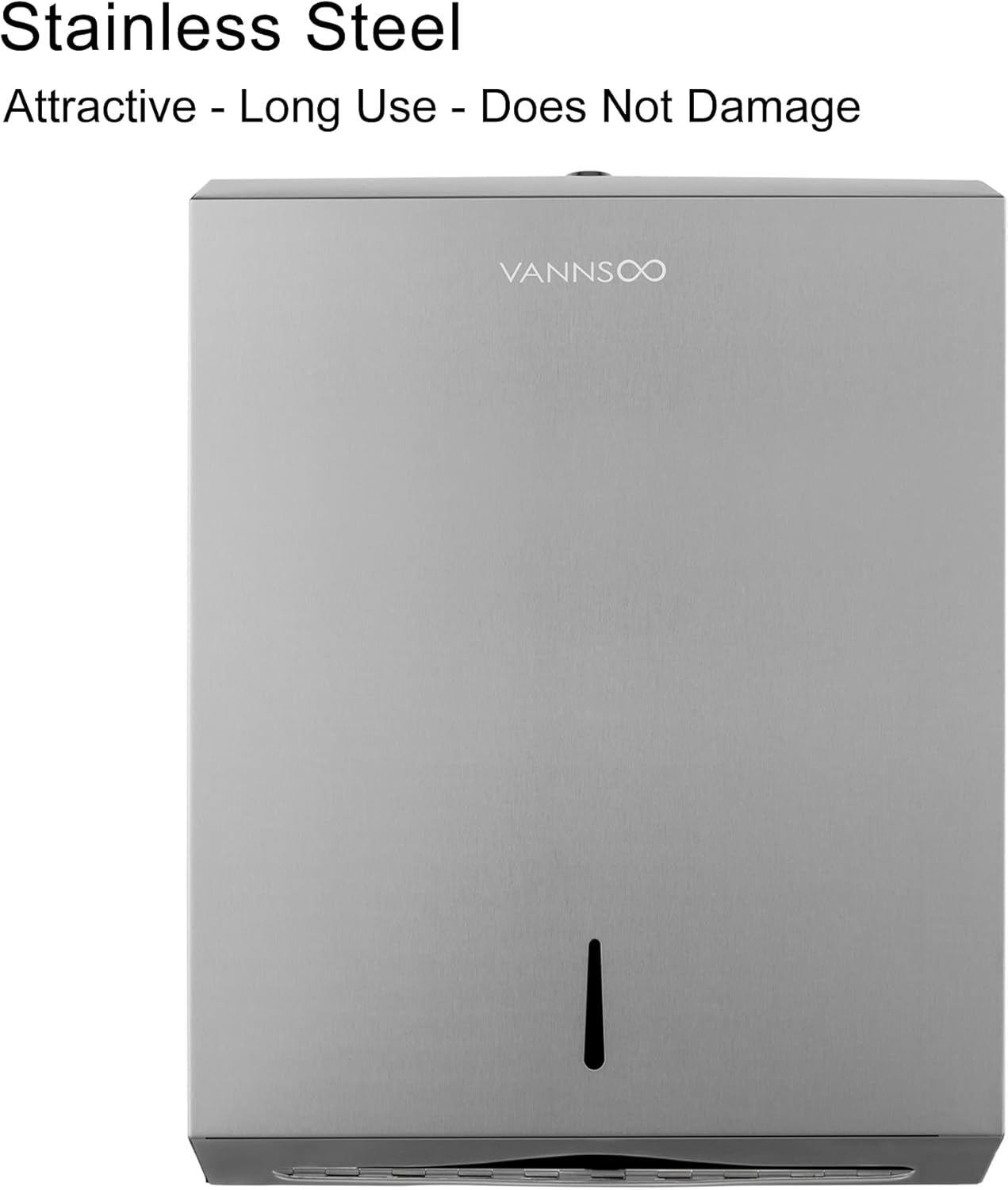 VANNSOO Tri-fold Stainless Steel Paper Towel Dispenser for Commercial Use