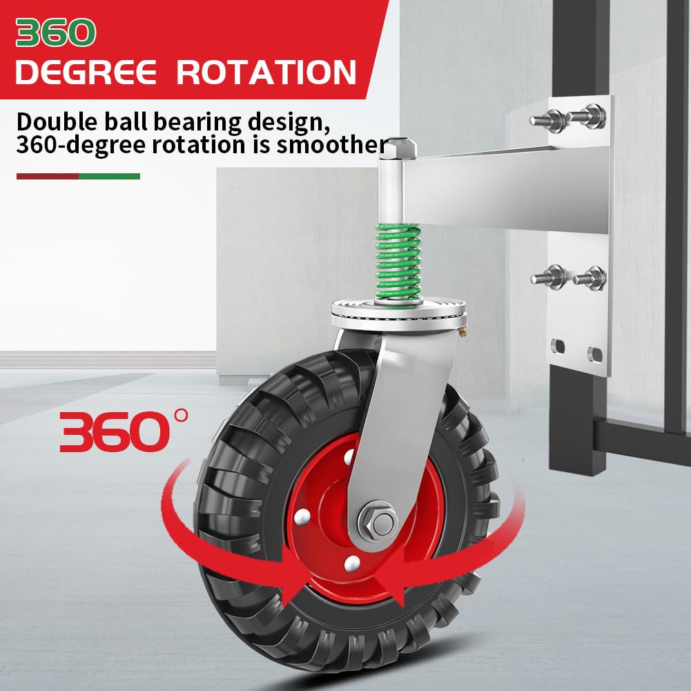 USCaster 8-inch 360-Degree Rotation Metal Gate Caster with 600LB Capacity