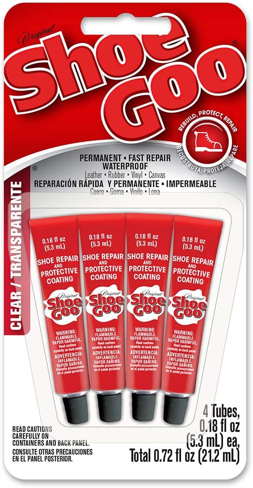 Secure patched with Shoe Goo Adhesive 4 Pack