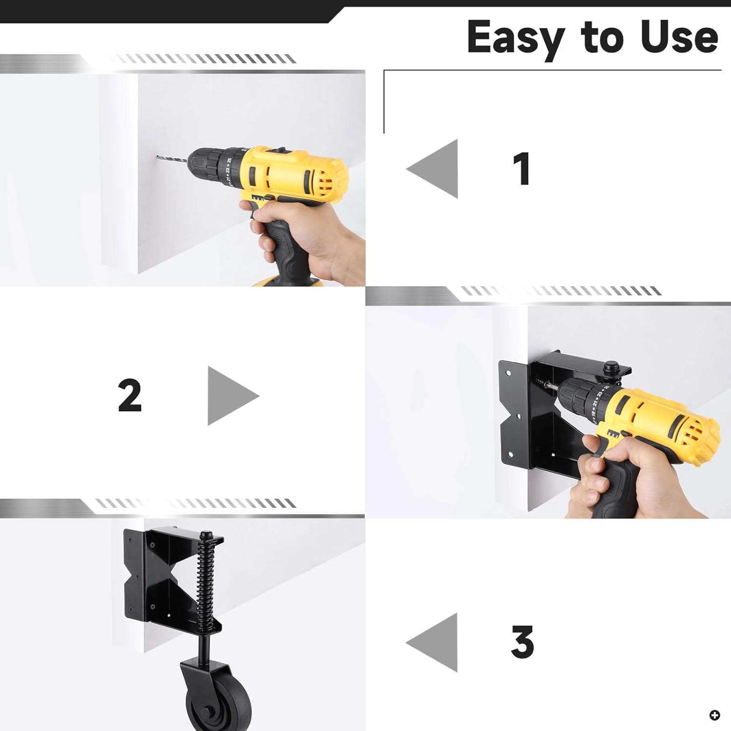 Varku Spring-Loaded Gate Caster with 360-Degree Rotation