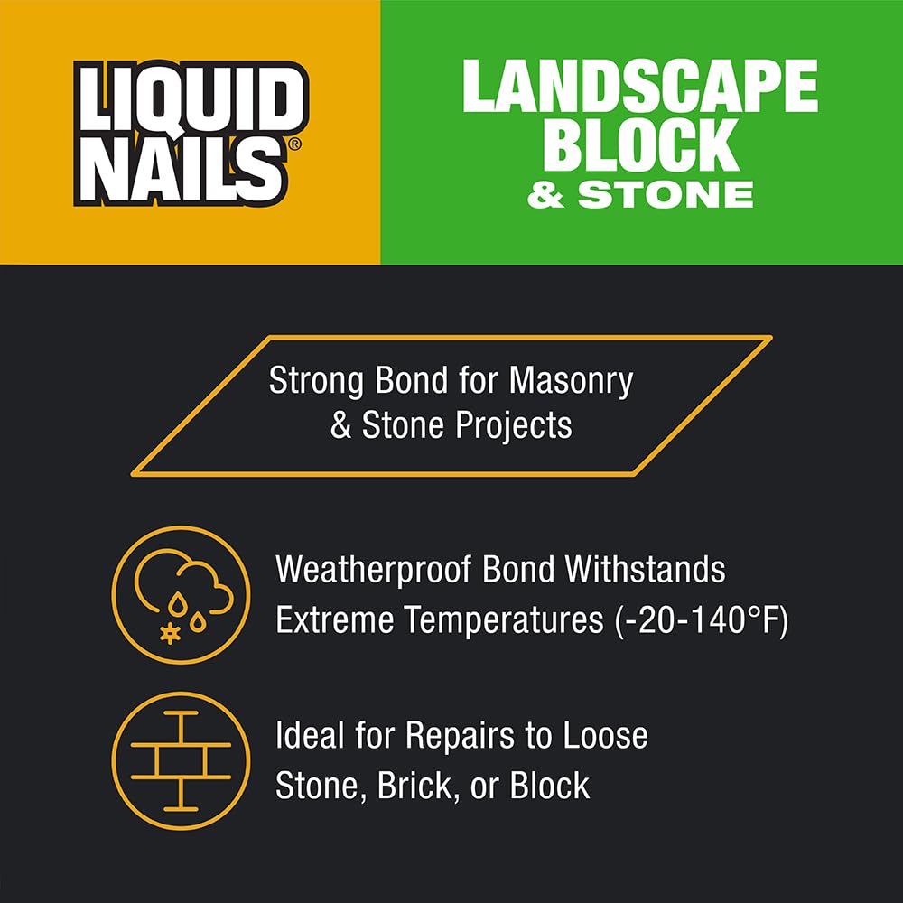 Liquid Nails 10oz Landscape Block Adhesive LN905 Low VOC 10oz