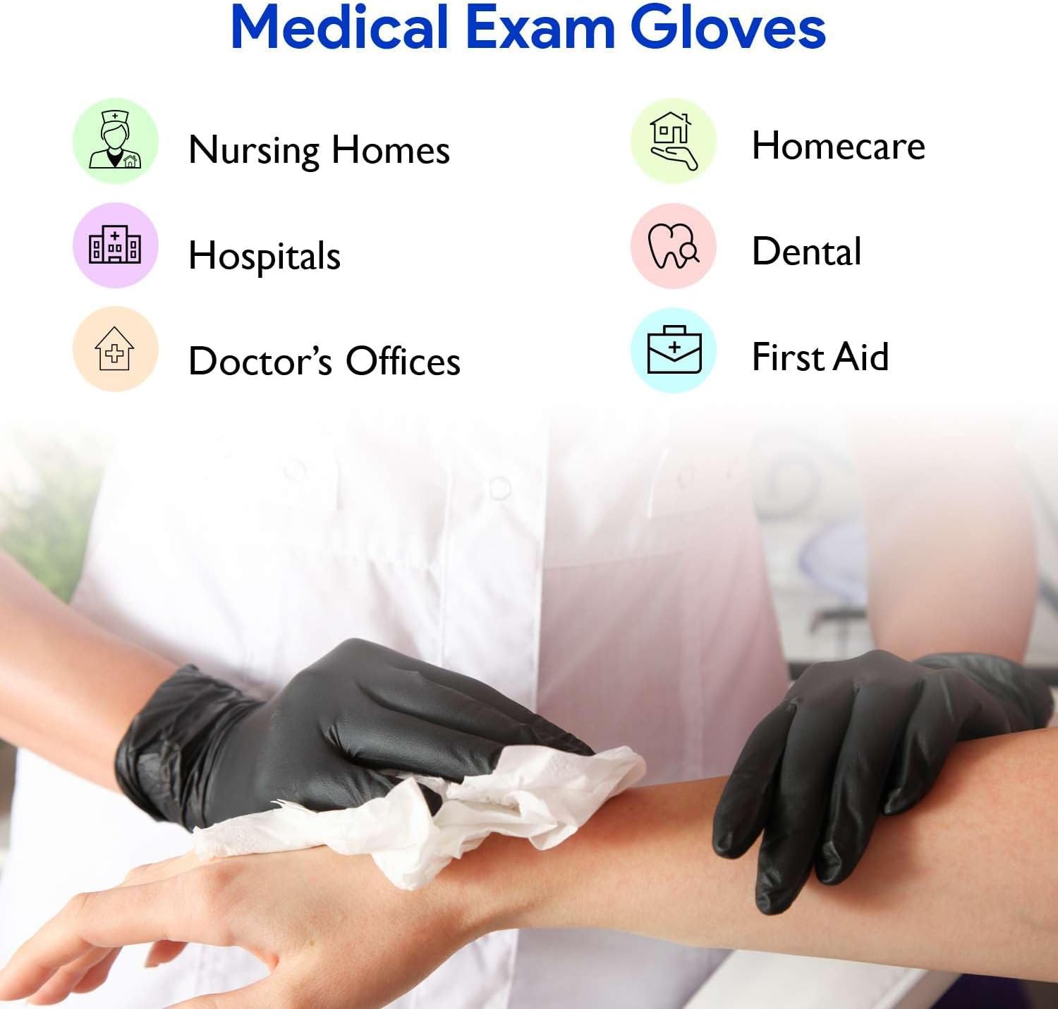 ProCure Black Nitrile Disposable Gloves Latex-Free for Medical More
