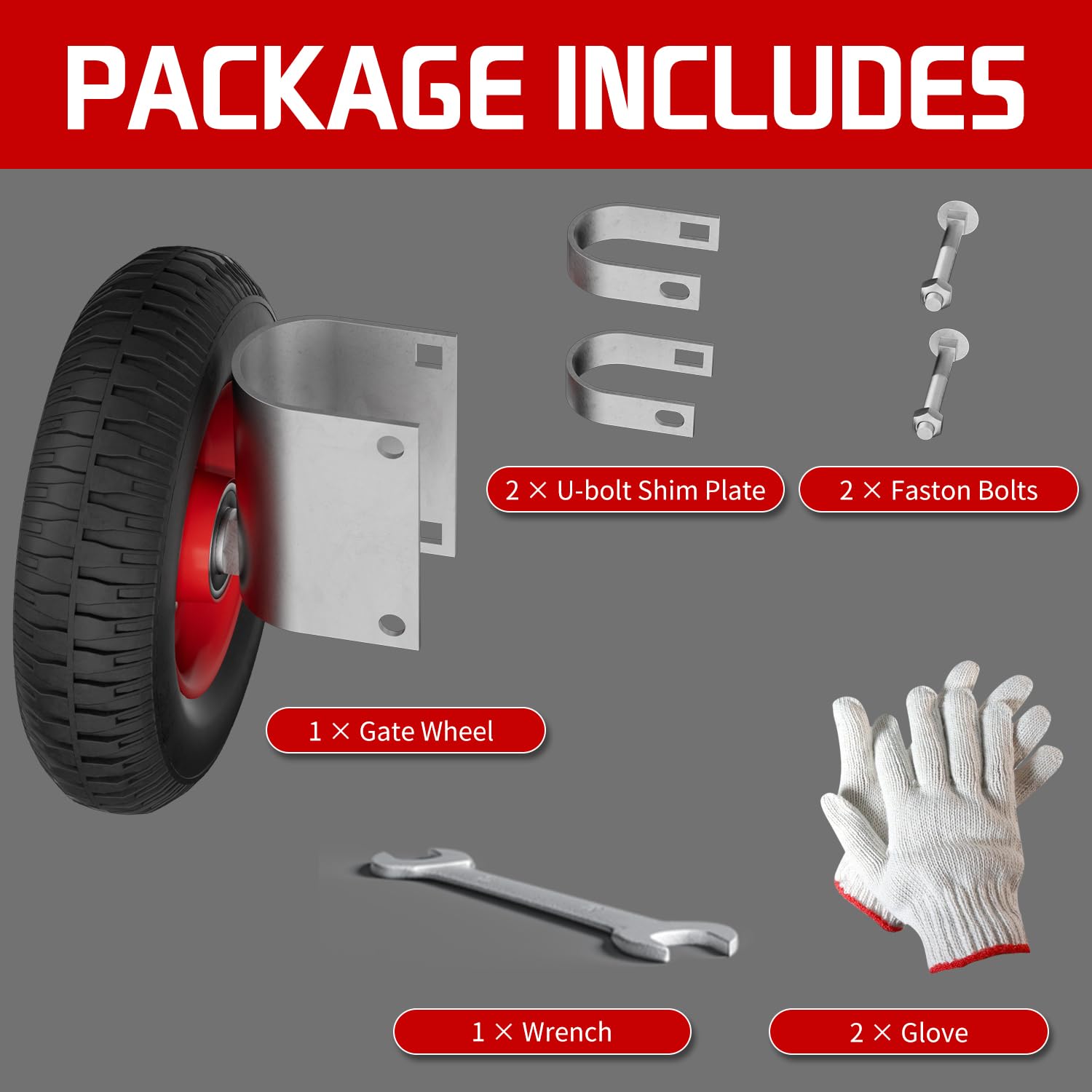 Durable 8-inch Gate Wheel for Heavy Duty Use