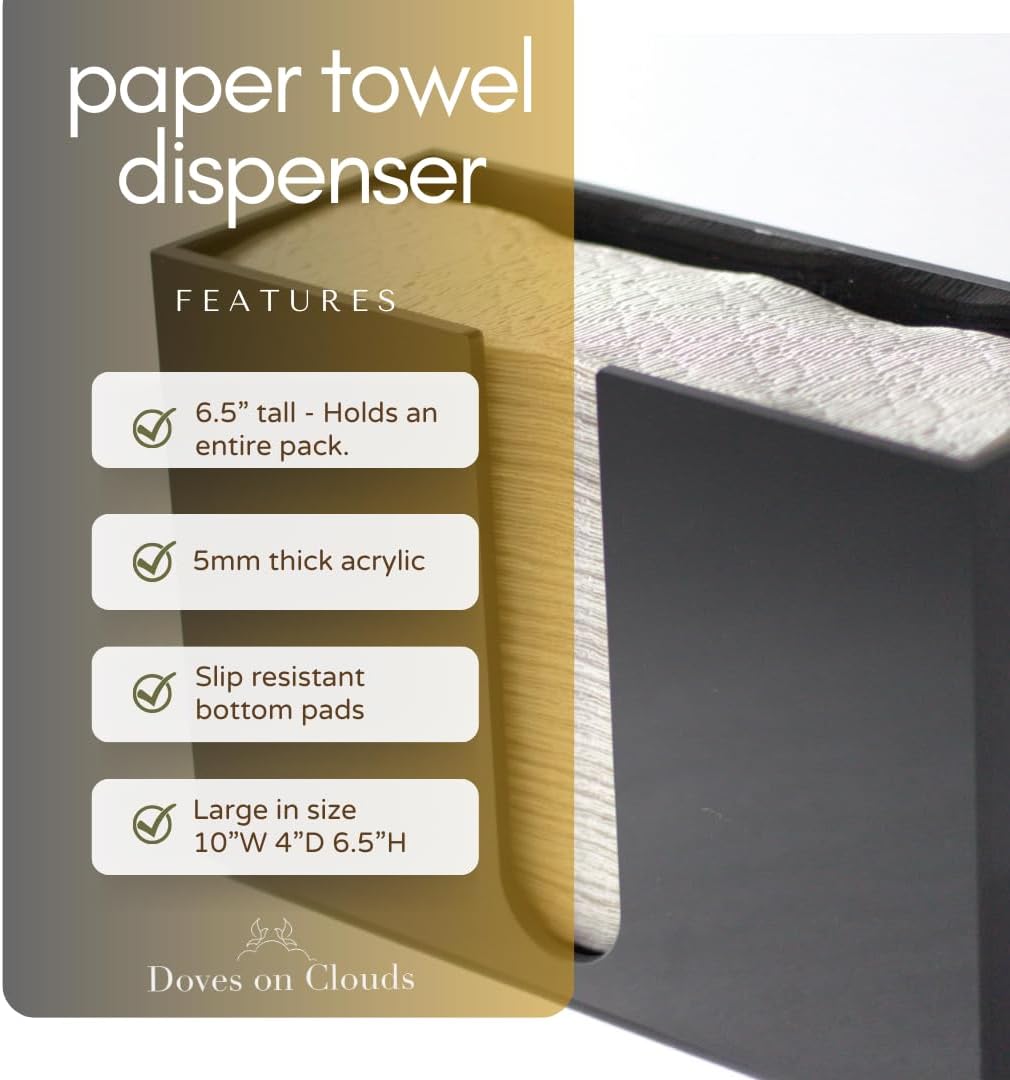 Doves On Clouds Multi-Fold Paper Towel Dispenser Black