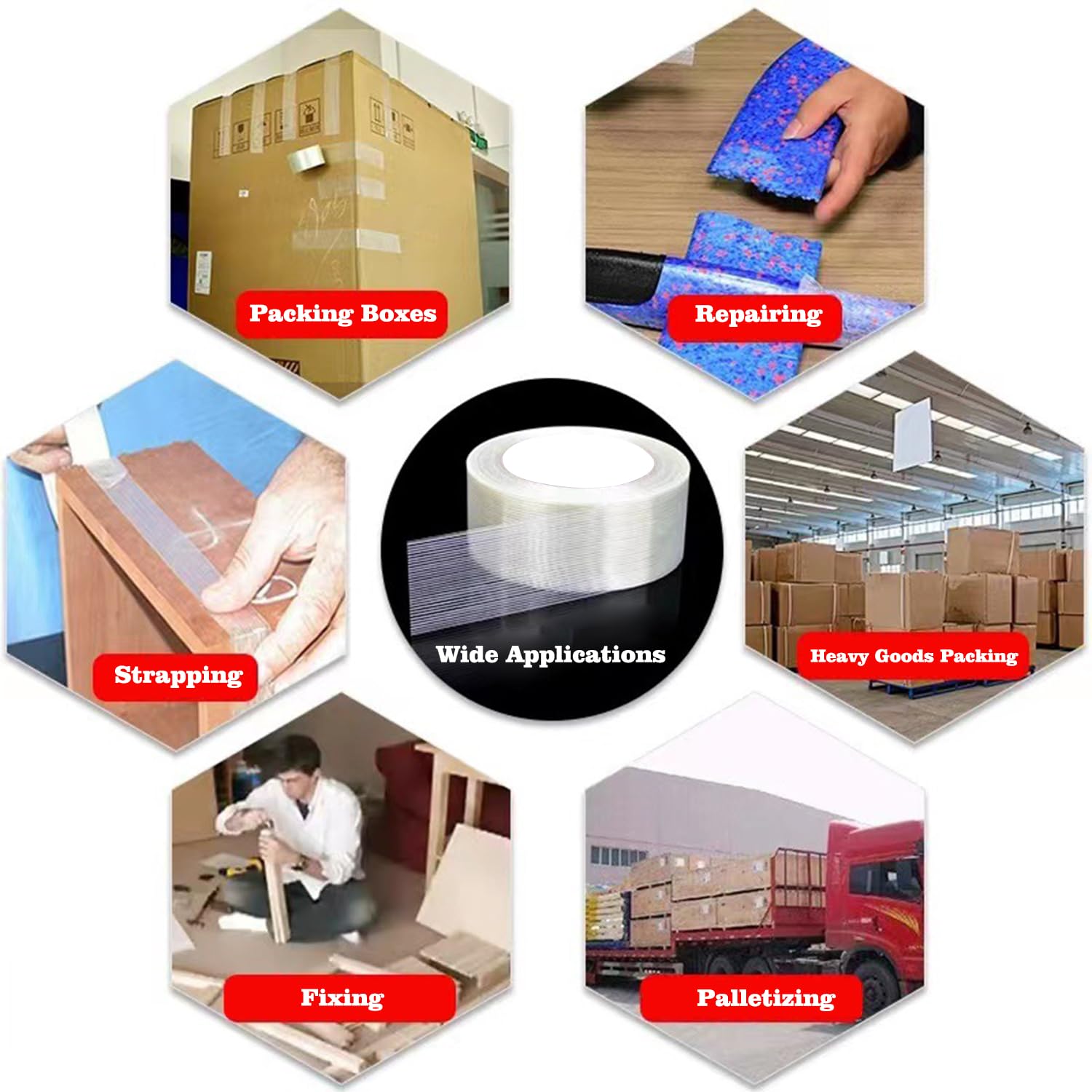Heavy-Duty Equivalent Fiberglass Filament Strapping Tape