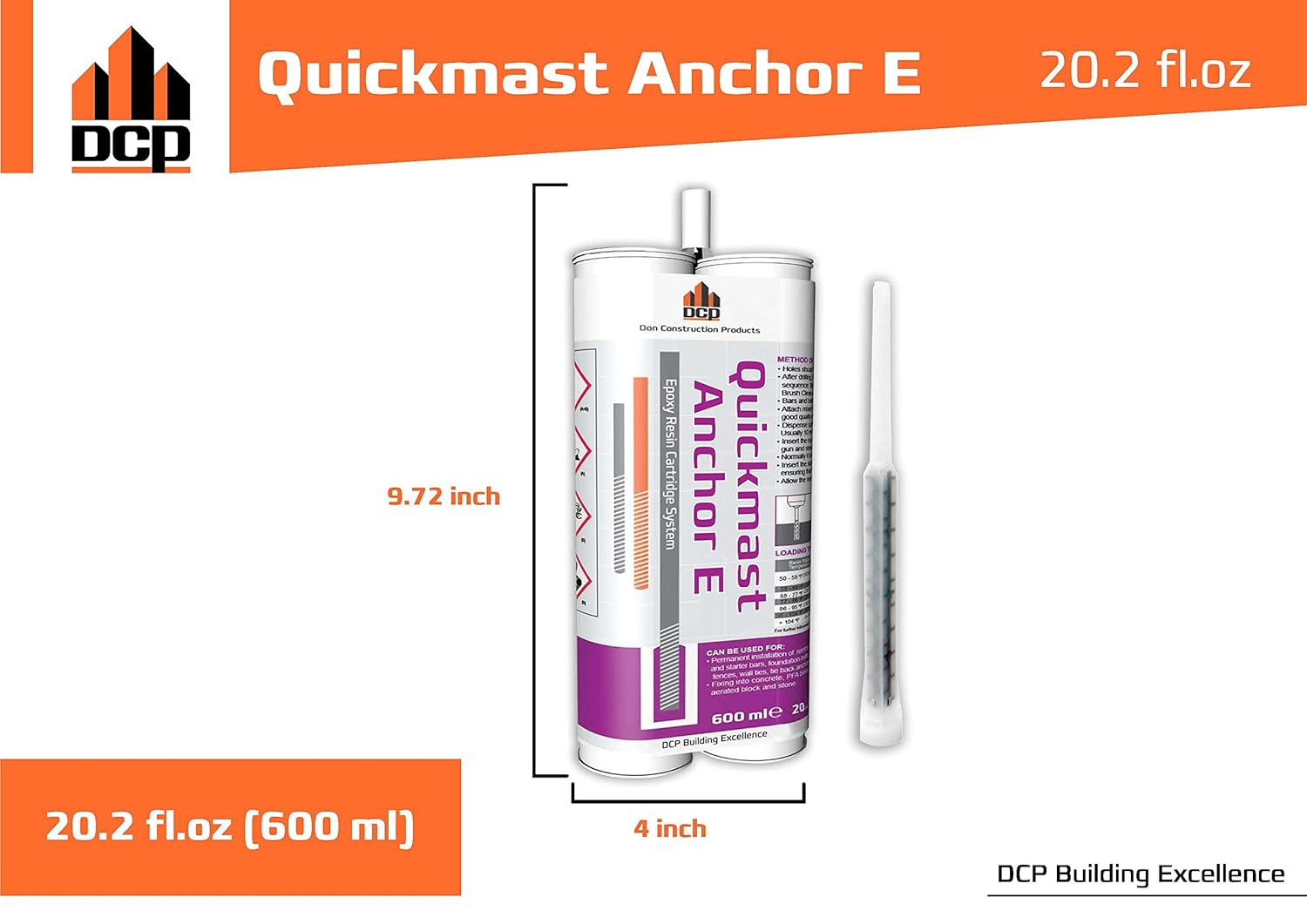 Quickmast Epoxy Concrete Anchor System 2-Pack for Rebar Threaded Rods