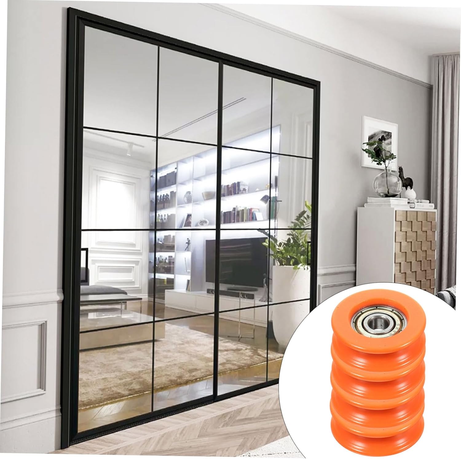 Amosfun Replacement Sliding Door and Gate Hardware 4pcs Groove Wheel Pulley