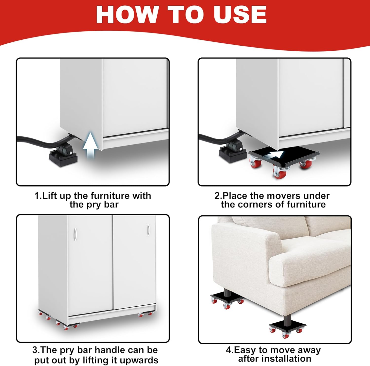 Secure Heavy-Duty Furniture Mover with Wheels