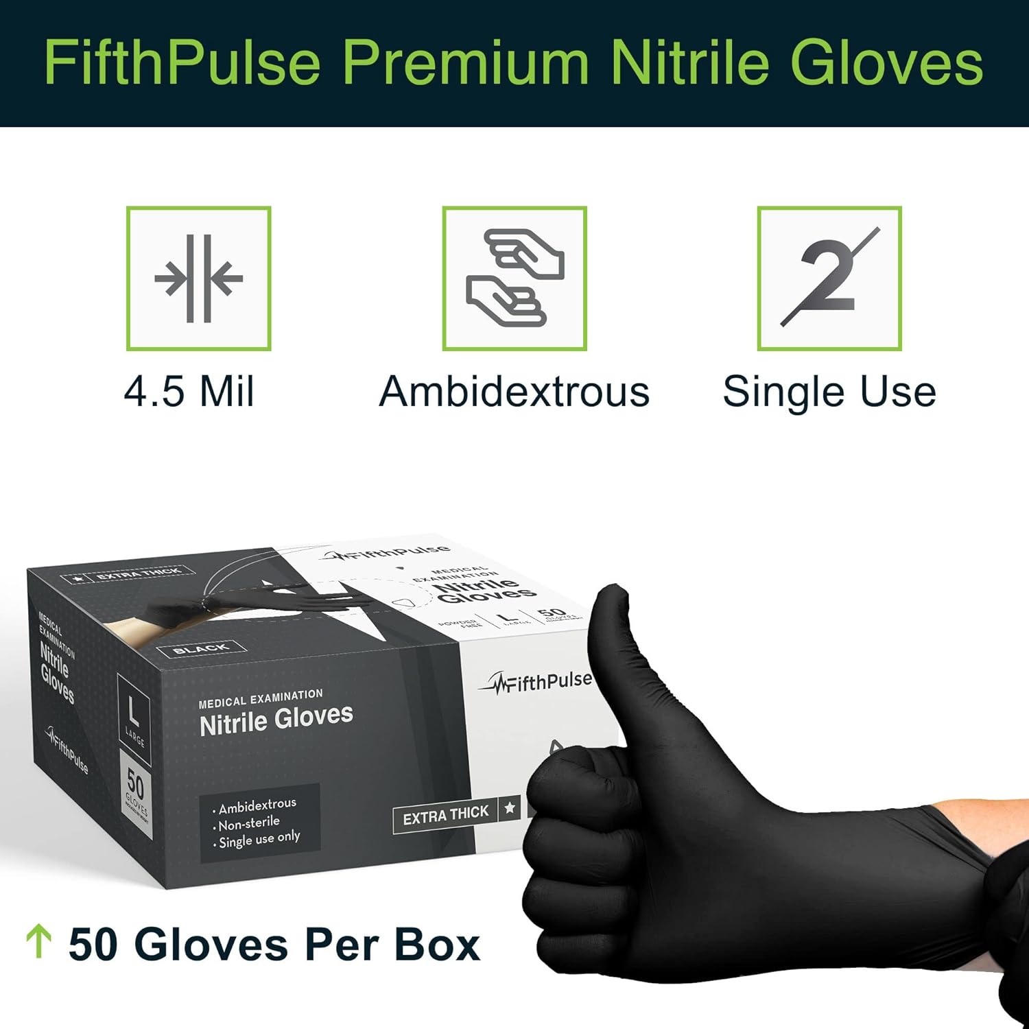 FifthPulse Disposable Nitrile Gloves