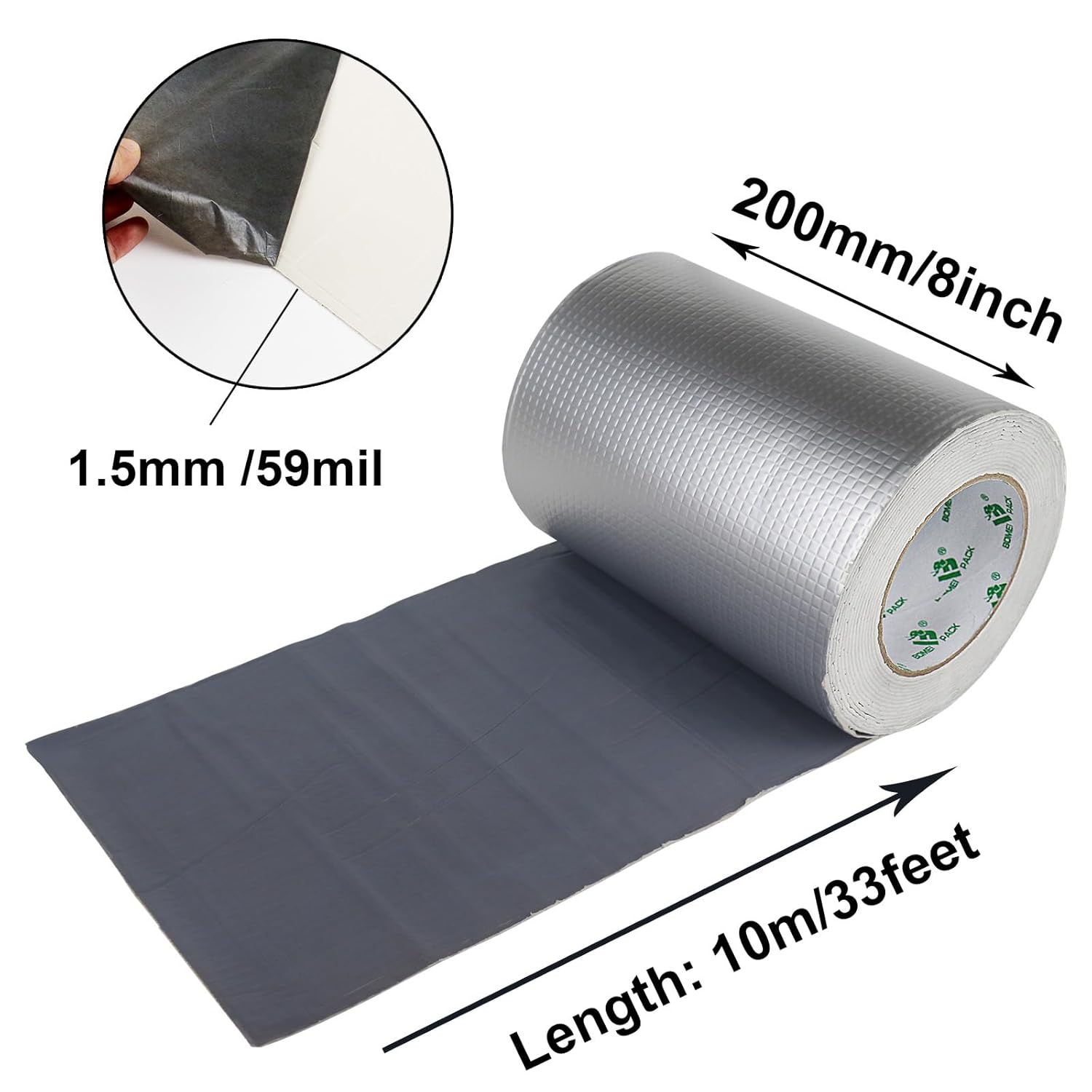 BOMEI PACK Waterproof_butyl Tape for Roof Flashing Gutter and More