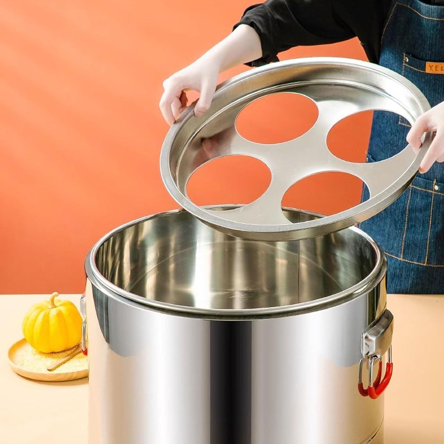 DAOUXIAOSP Durable Stainless Steel Commercial Pasta Cooker with Strainer