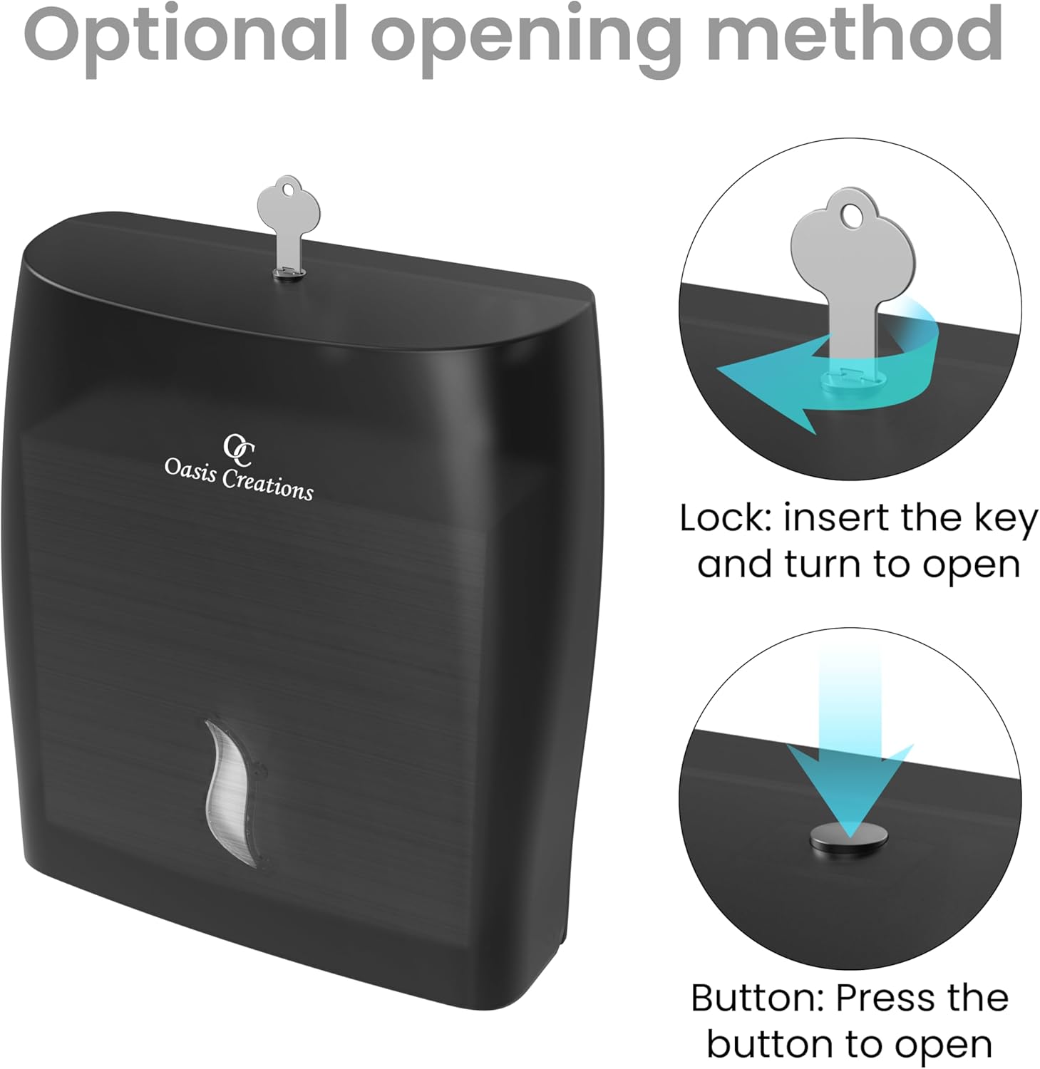 Oasis Touchless Dispenser - Black Smoke Wall-Mounted 500 Paper Towels