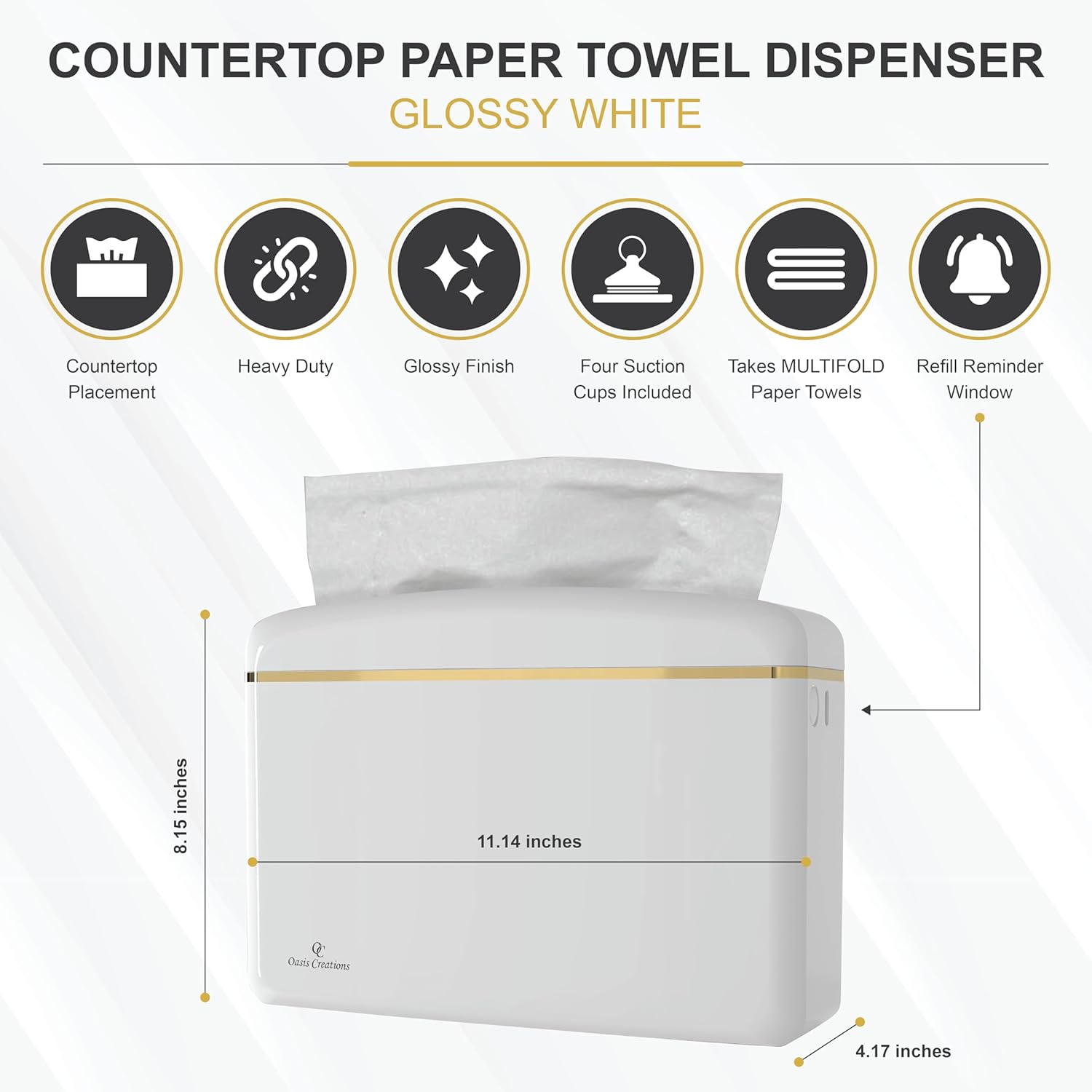 Oasis Creations Countertop Multifold Hand Paper Towel Dispenser