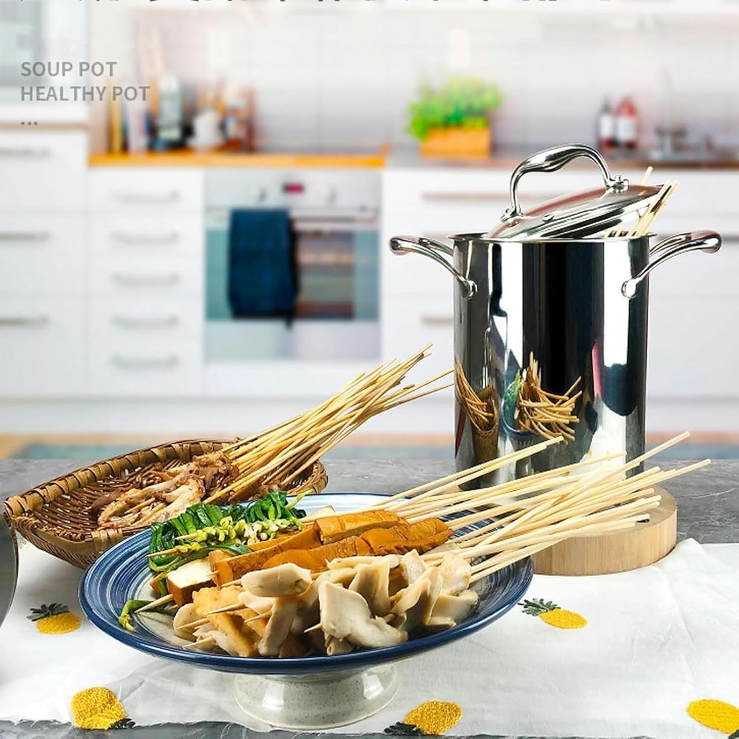 DAOUXIAOSP Stainless Steel Deep Fryer Pot with Basket for Home Cooking