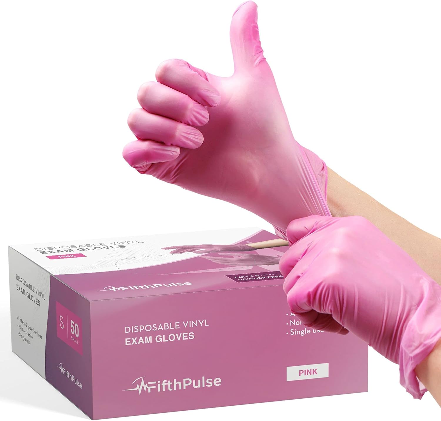 FifthPulse Pink Vinyl Gloves - Perfect for Medical Cooking or General Use