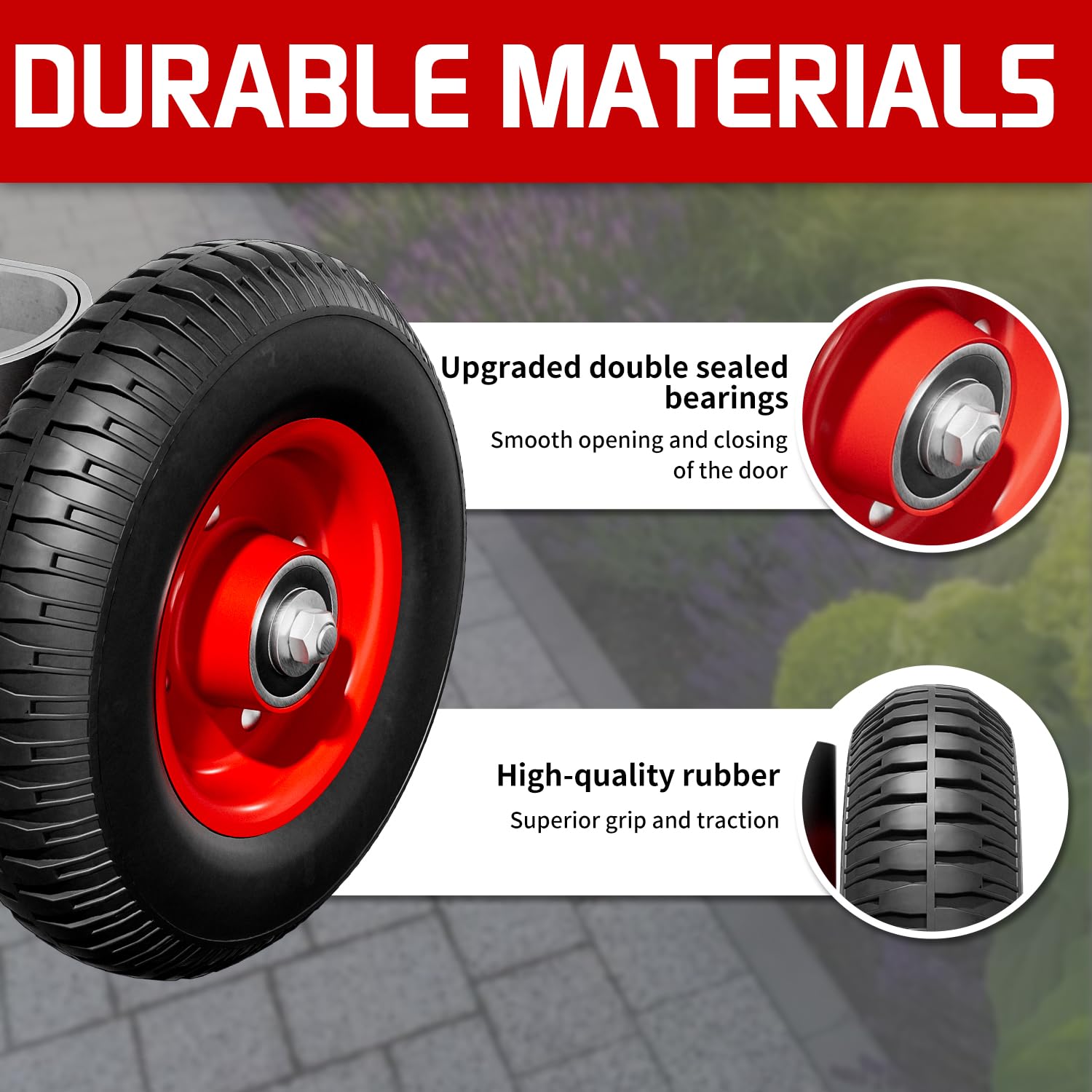 Durable 8-inch Gate Wheel for Heavy Duty Use