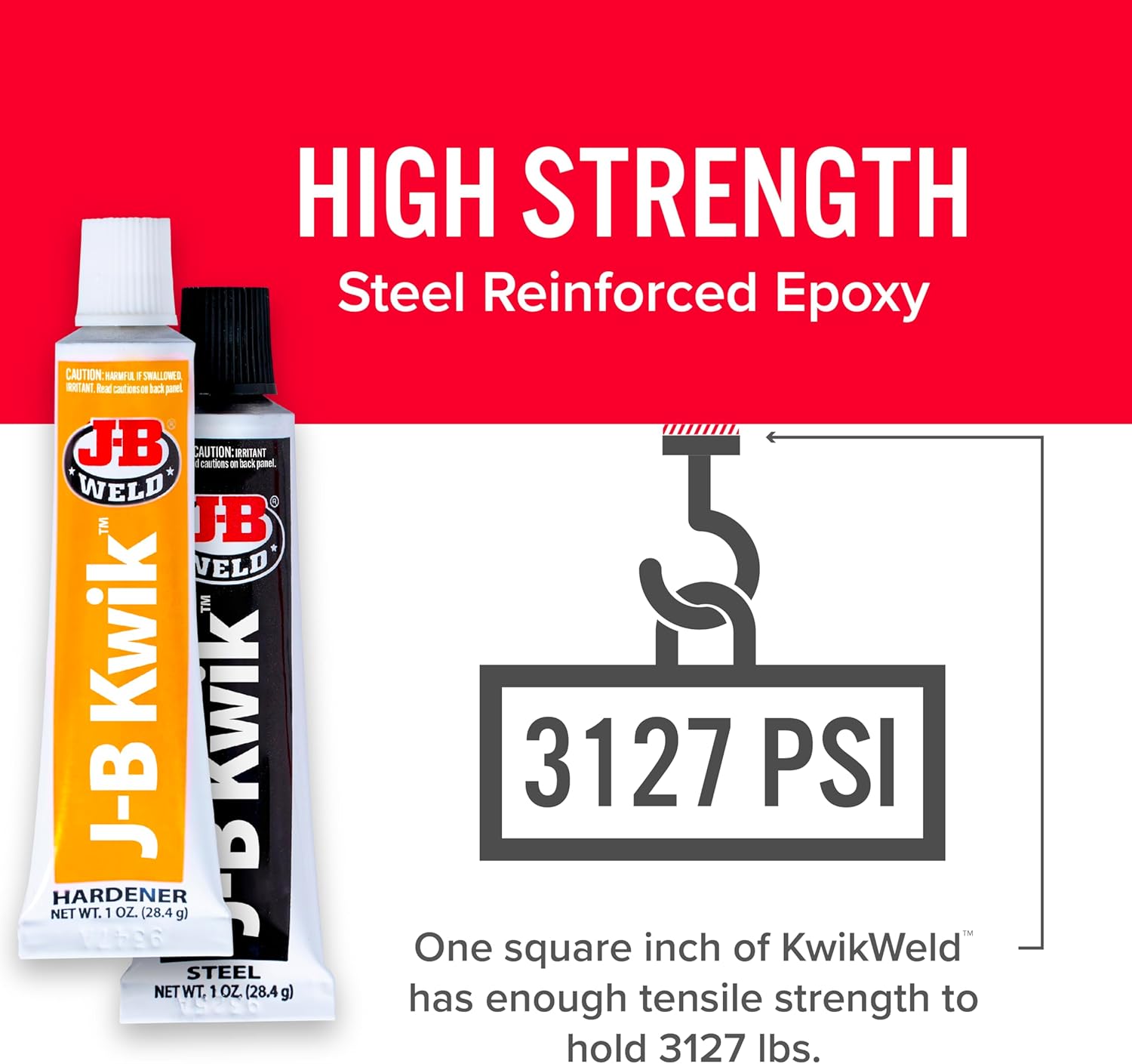 J-B Weld KwikWeld K8276 Quick-Setting Steel Reinforced Epoxy Dark Grey
