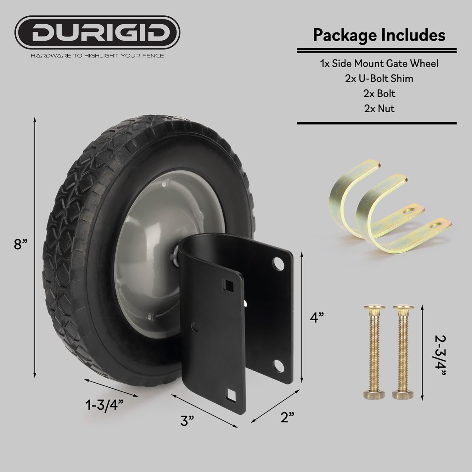 Heavy-Duty 8-Inch Plate Casters for Metal Tube Gates