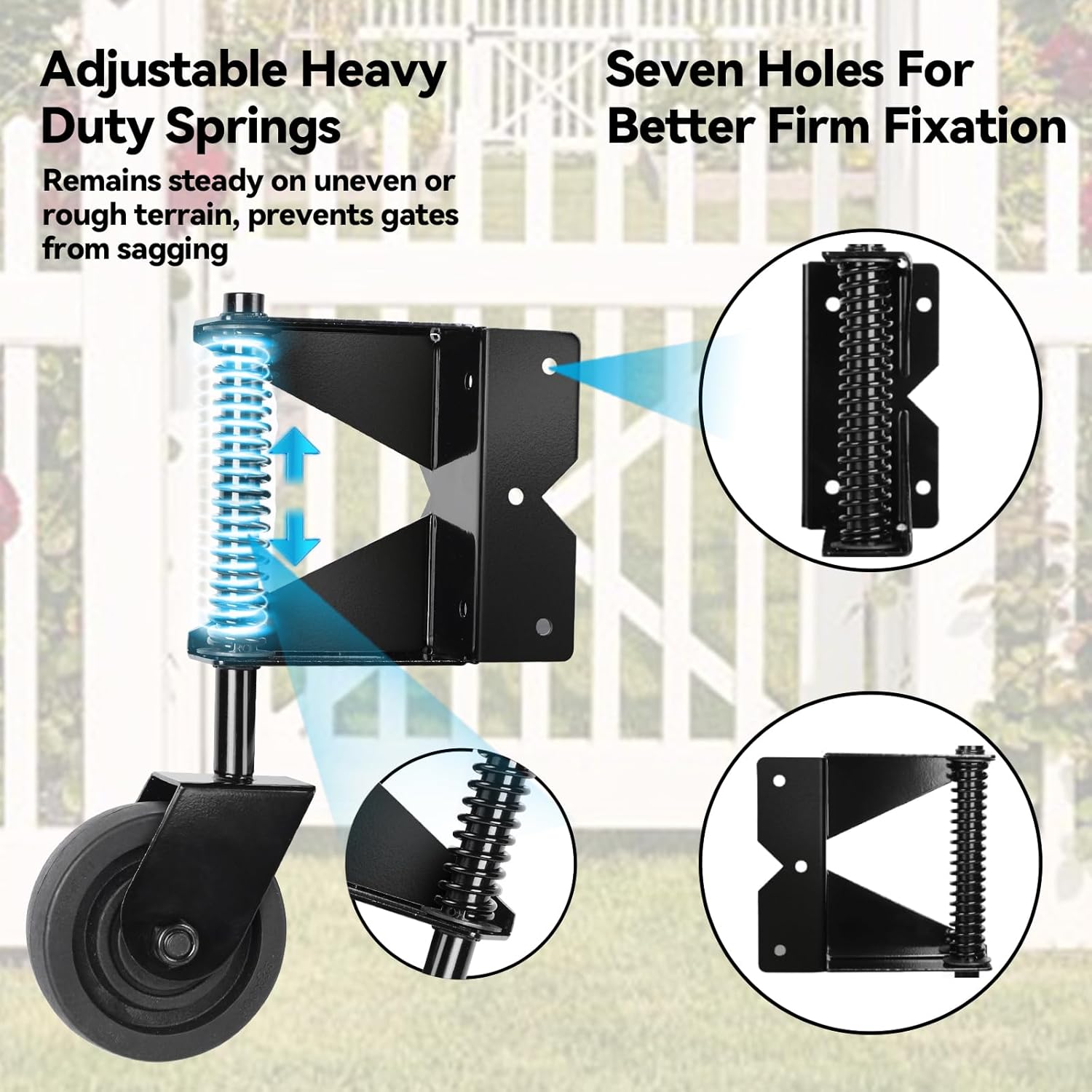 Spring-Loaded Gate Caster 300Lbs Capacity