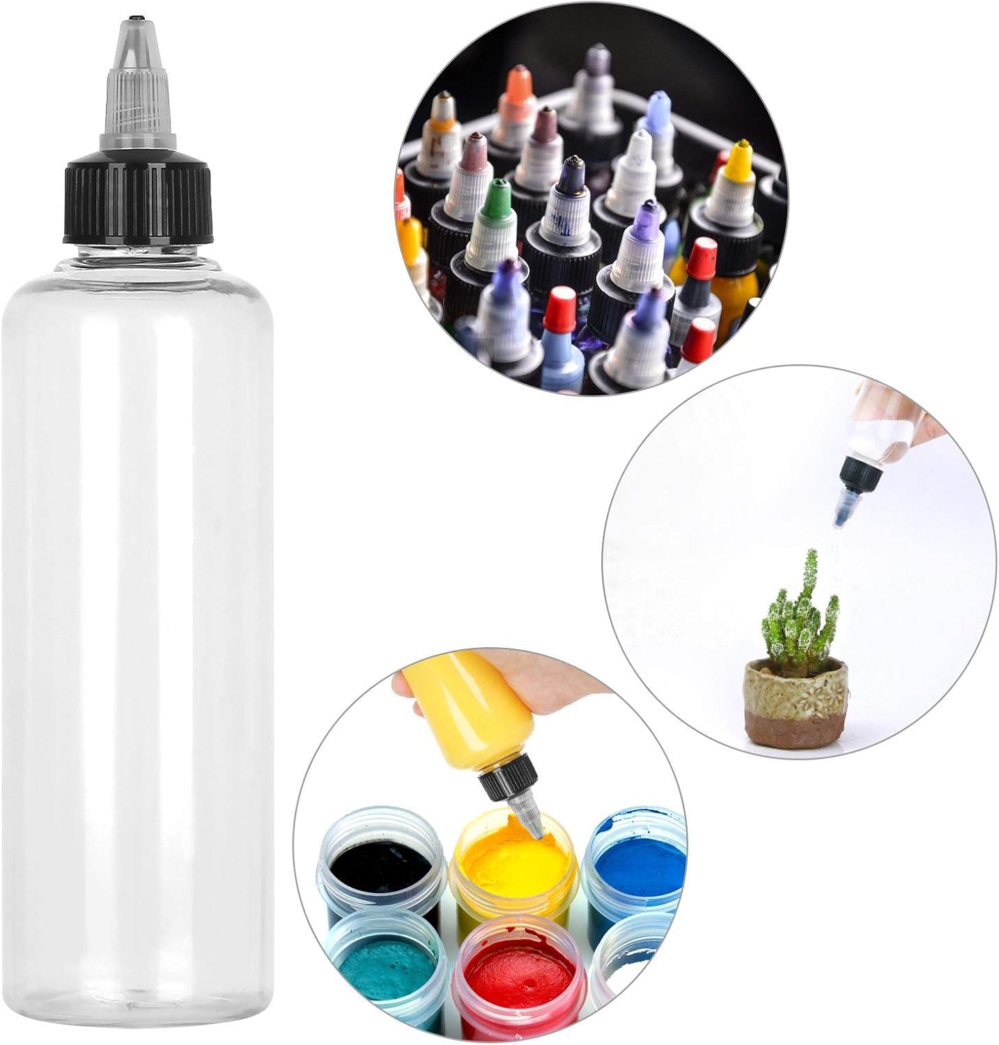 SENENQU 32PCS Round LDPE Squeeze Bottles Clear - 4oz