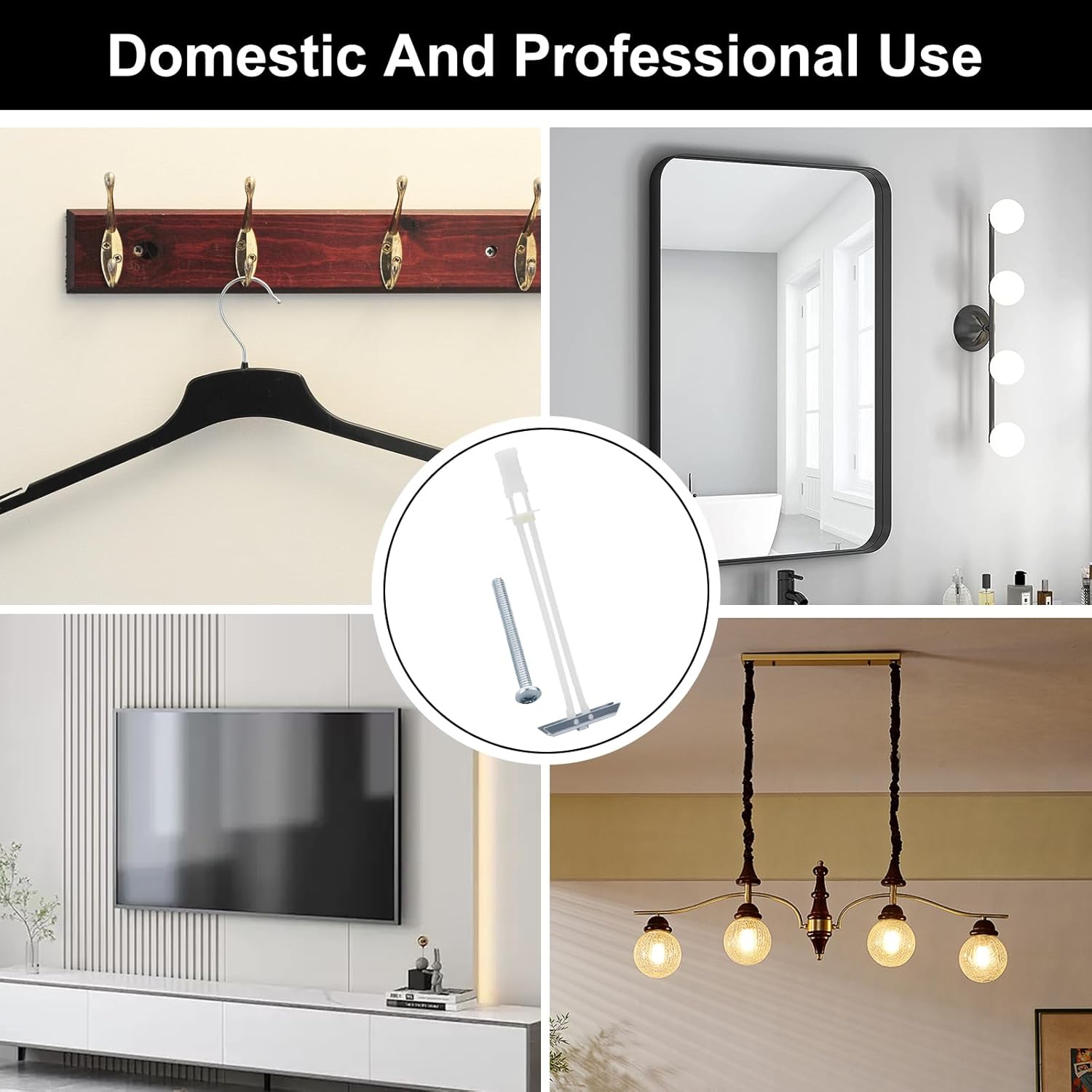 Rust-Resistant Heavy-Duty Drywall Anchors for TV Mounting