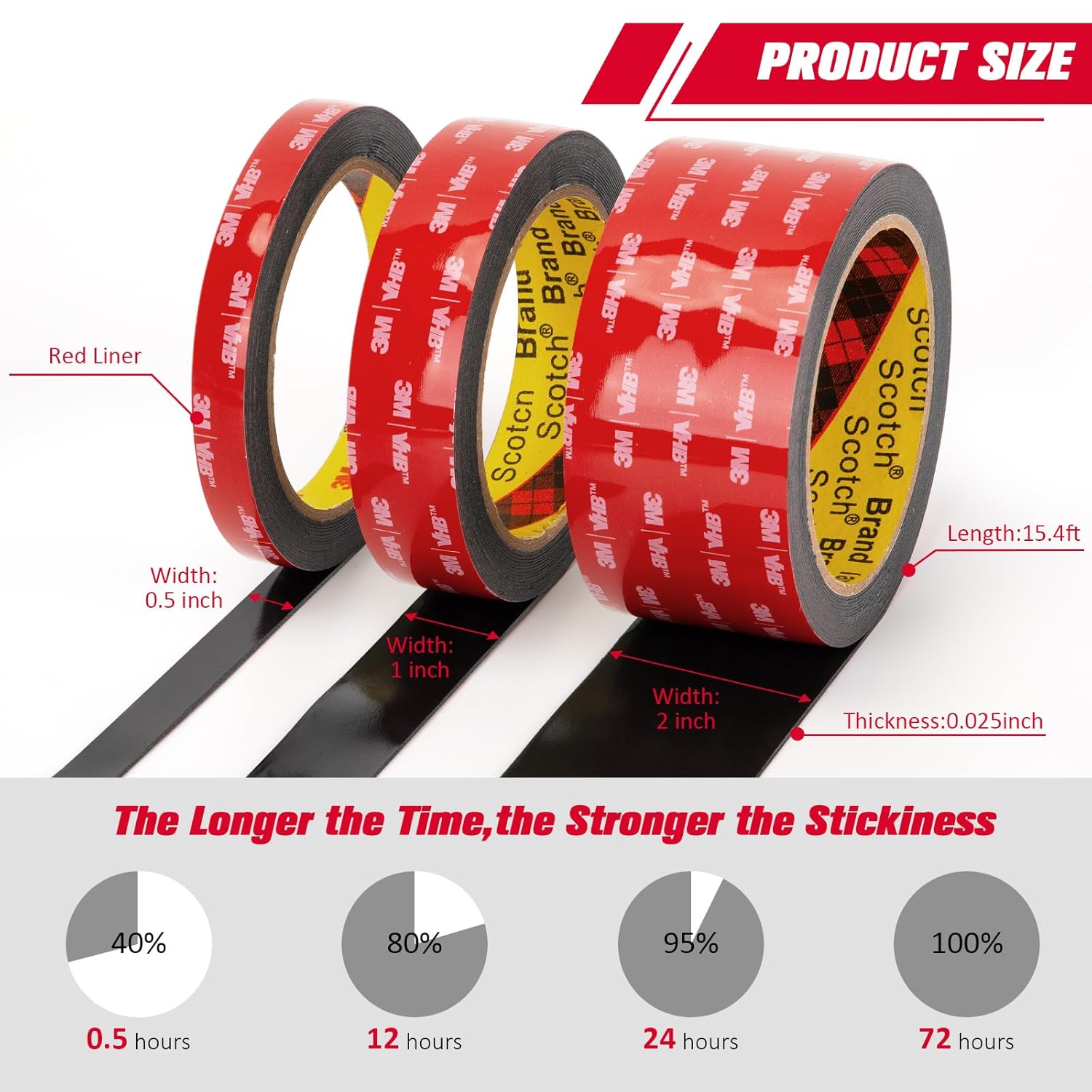 Heavy-Duty 3M Mounting Tape for Smooth Stick-On Applications