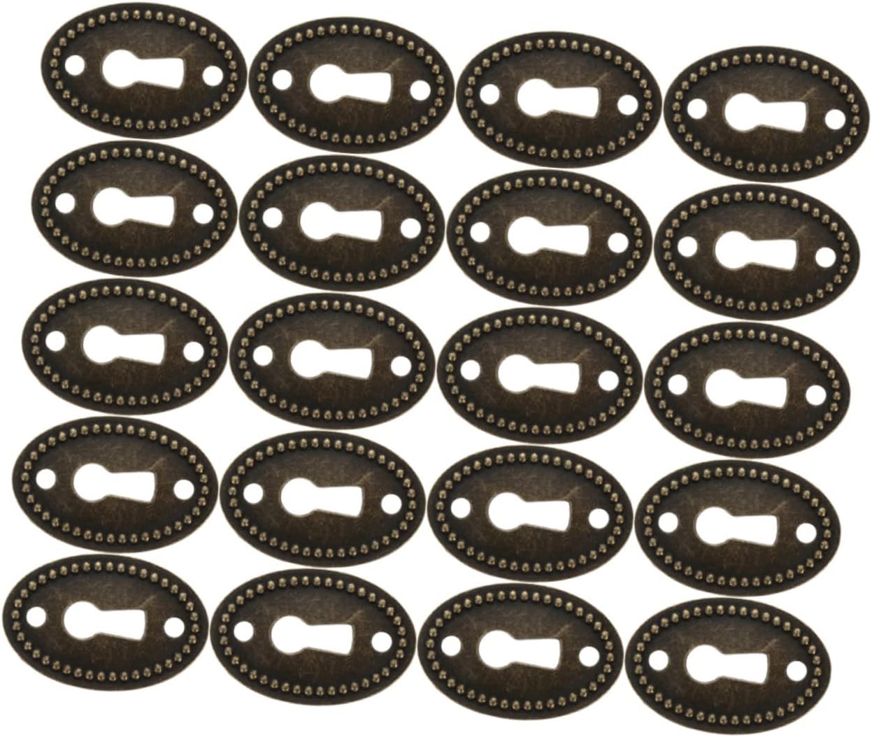 TOBBOMEY Oval Key Blade 24 Pc Antique Keyhole Covers