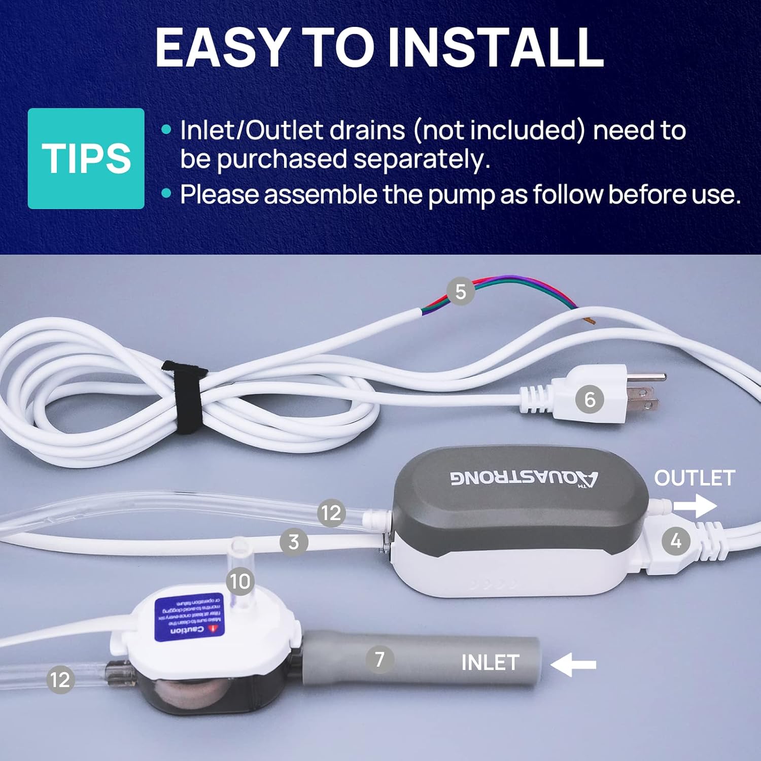 Aquastrong Mini Split HVAC Condensate Pump