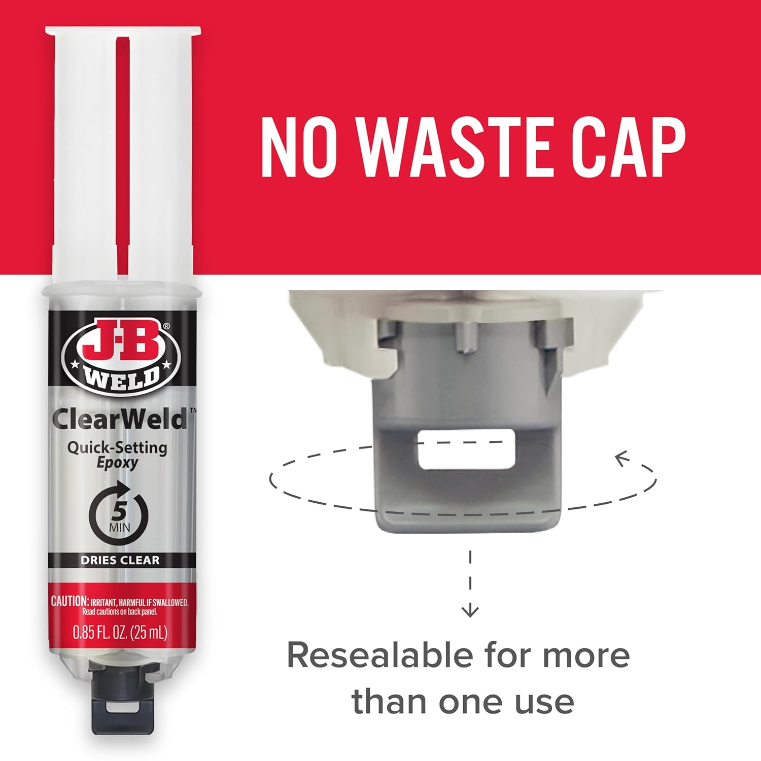 J-B Weld ClearWeld Syringe 25ml - Fast Setting Epoxy