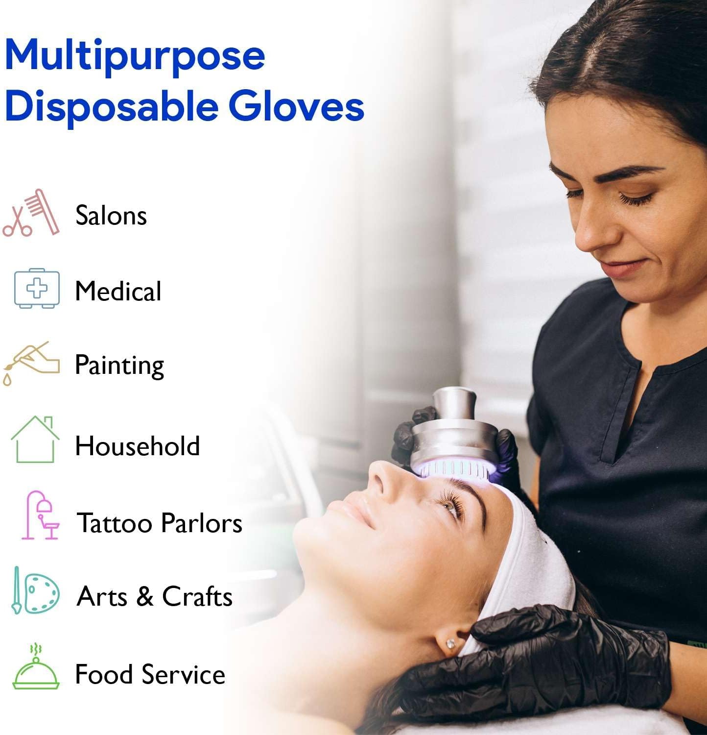 ProCure Black Nitrile Disposable Gloves Latex-Free for Medical More