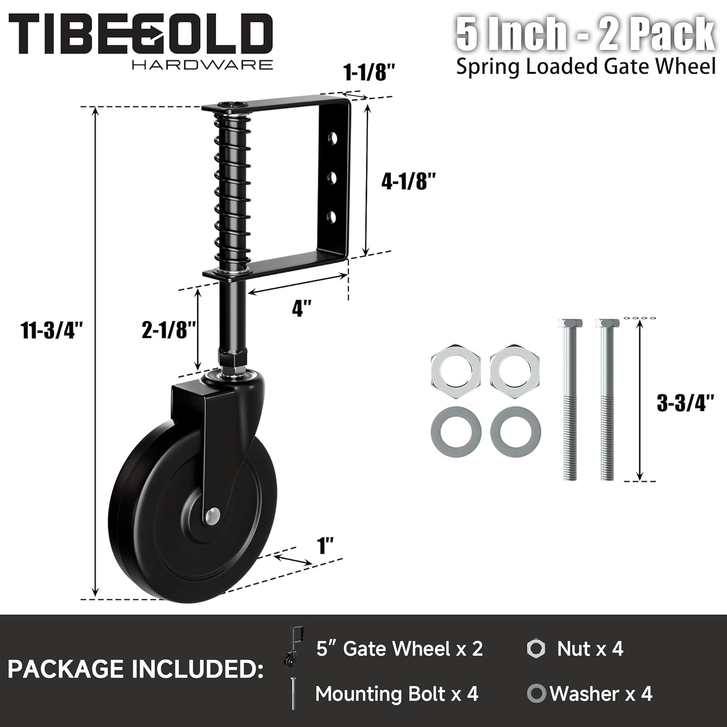 TIBEGOLD 5 Spring-Loaded Gate Caster Durable and Versatile Outdoor Solution
