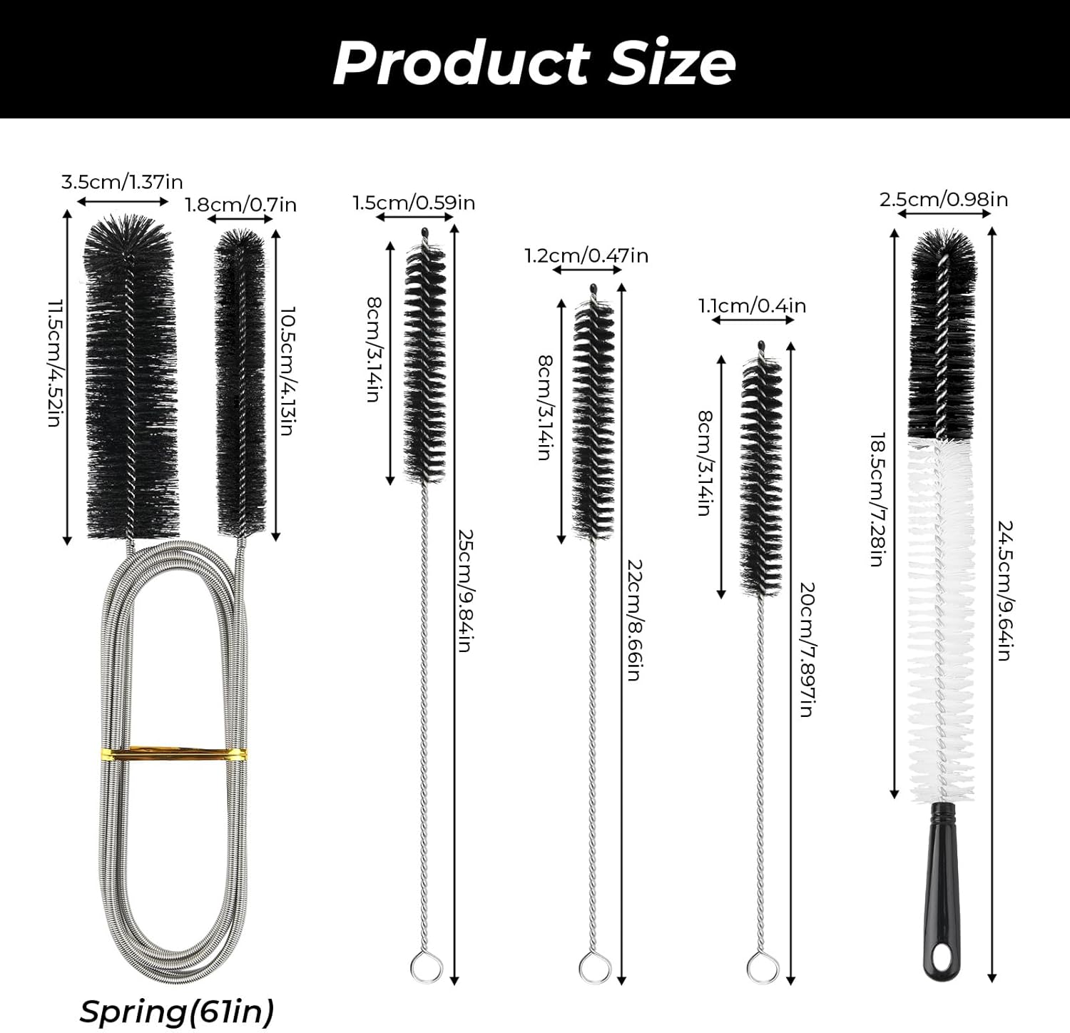 Double-Headed Drain Cleaner Set for turbulent drains tight pipes