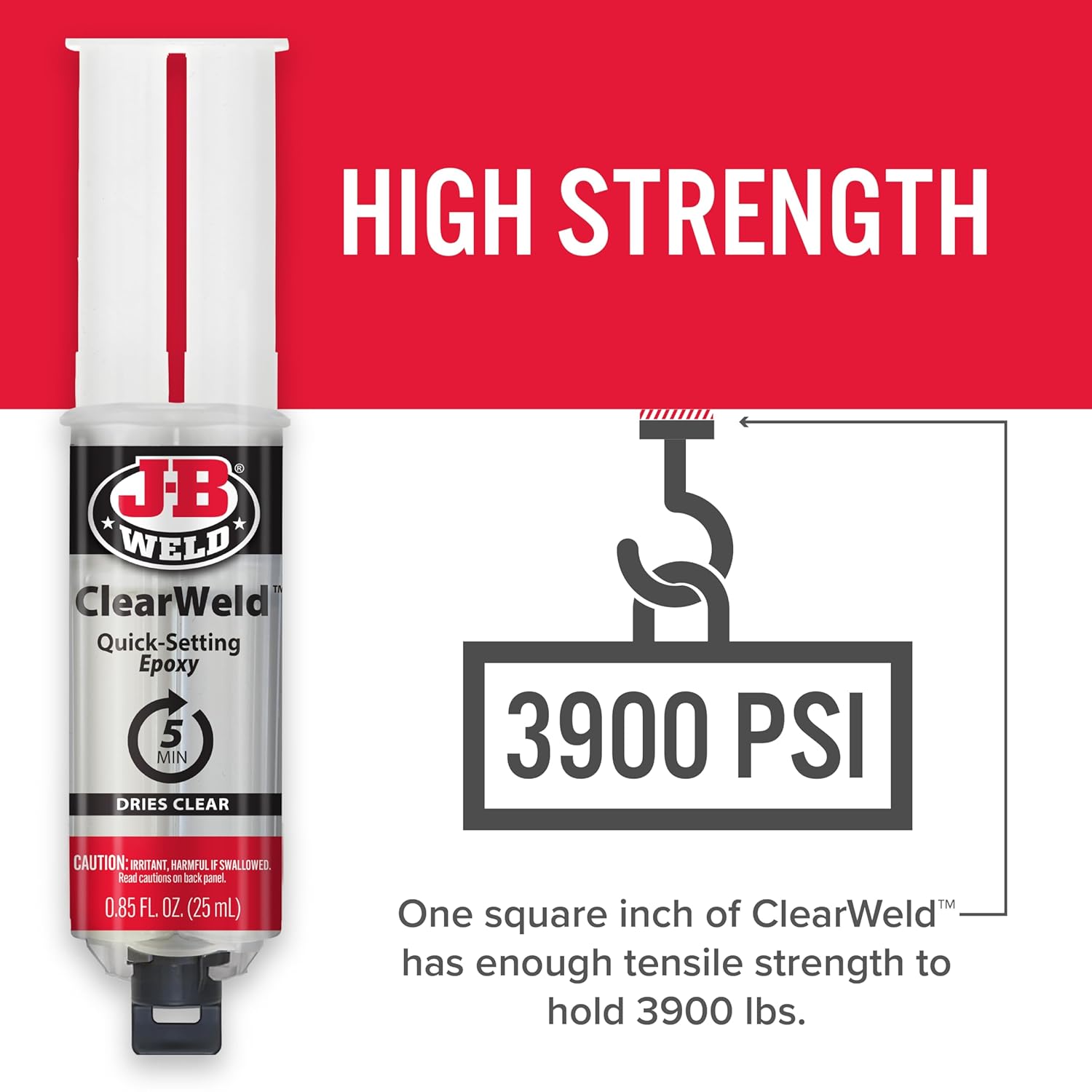 J-B Weld ClearWeld Syringe 25ml - Fast Setting Epoxy
