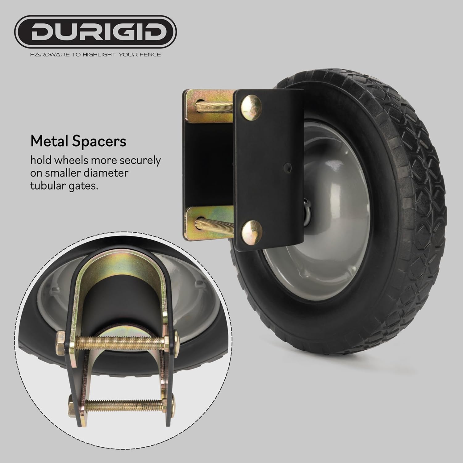 Heavy-Duty 8-Inch Plate Casters for Metal Tube Gates