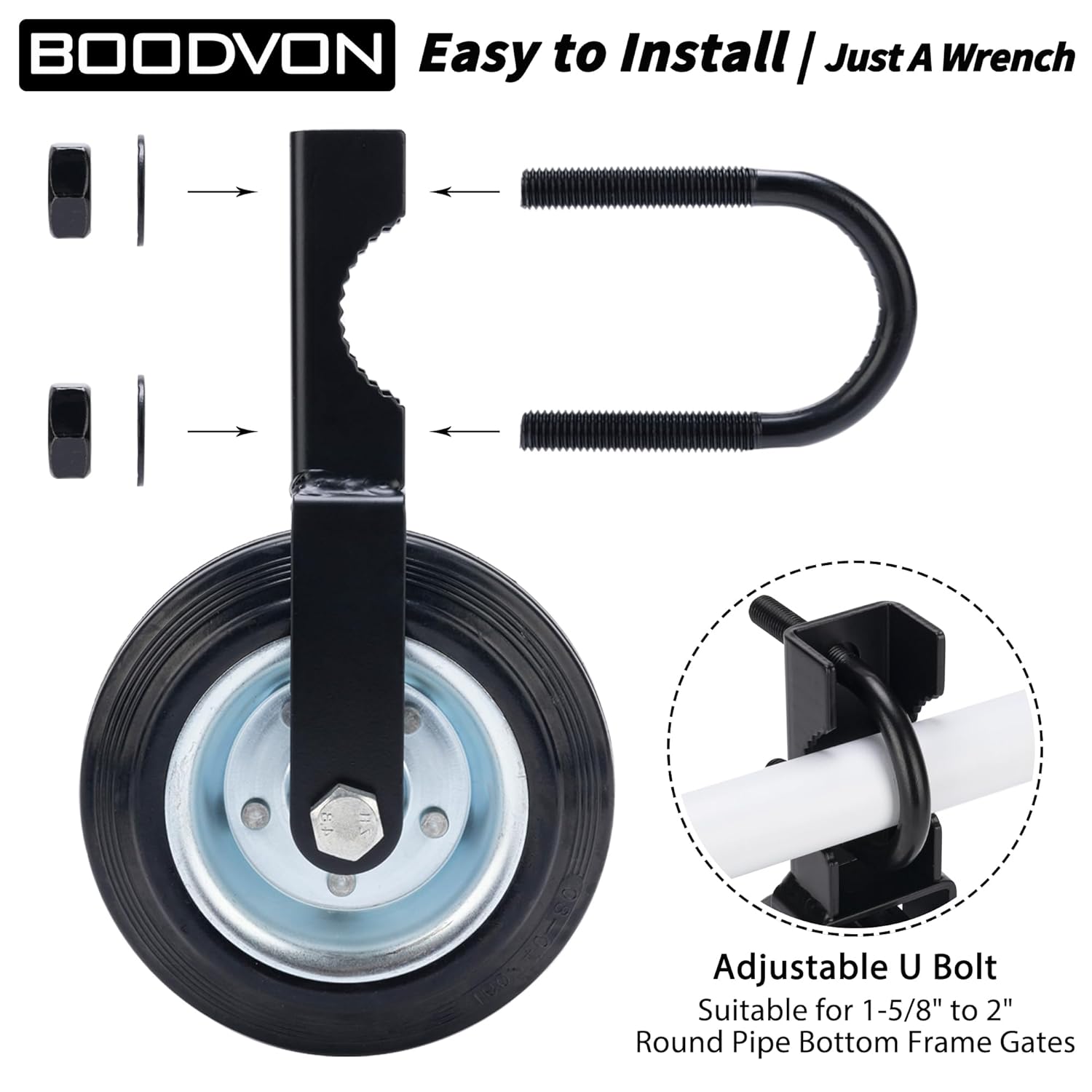 BOODVON Gate Wheel Caster Kit
