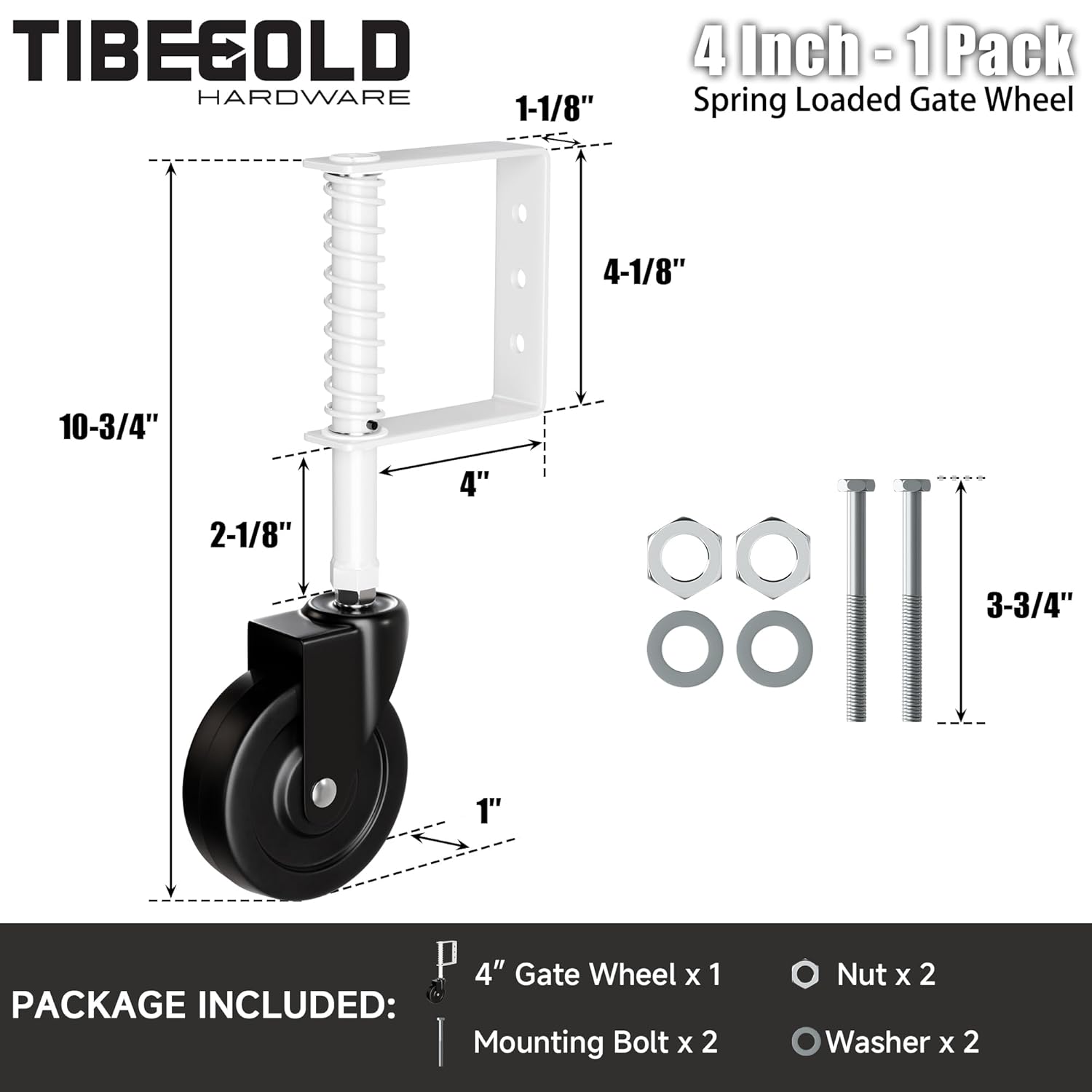 TIBEGOLD 4 Spring-Loaded Gate Caster