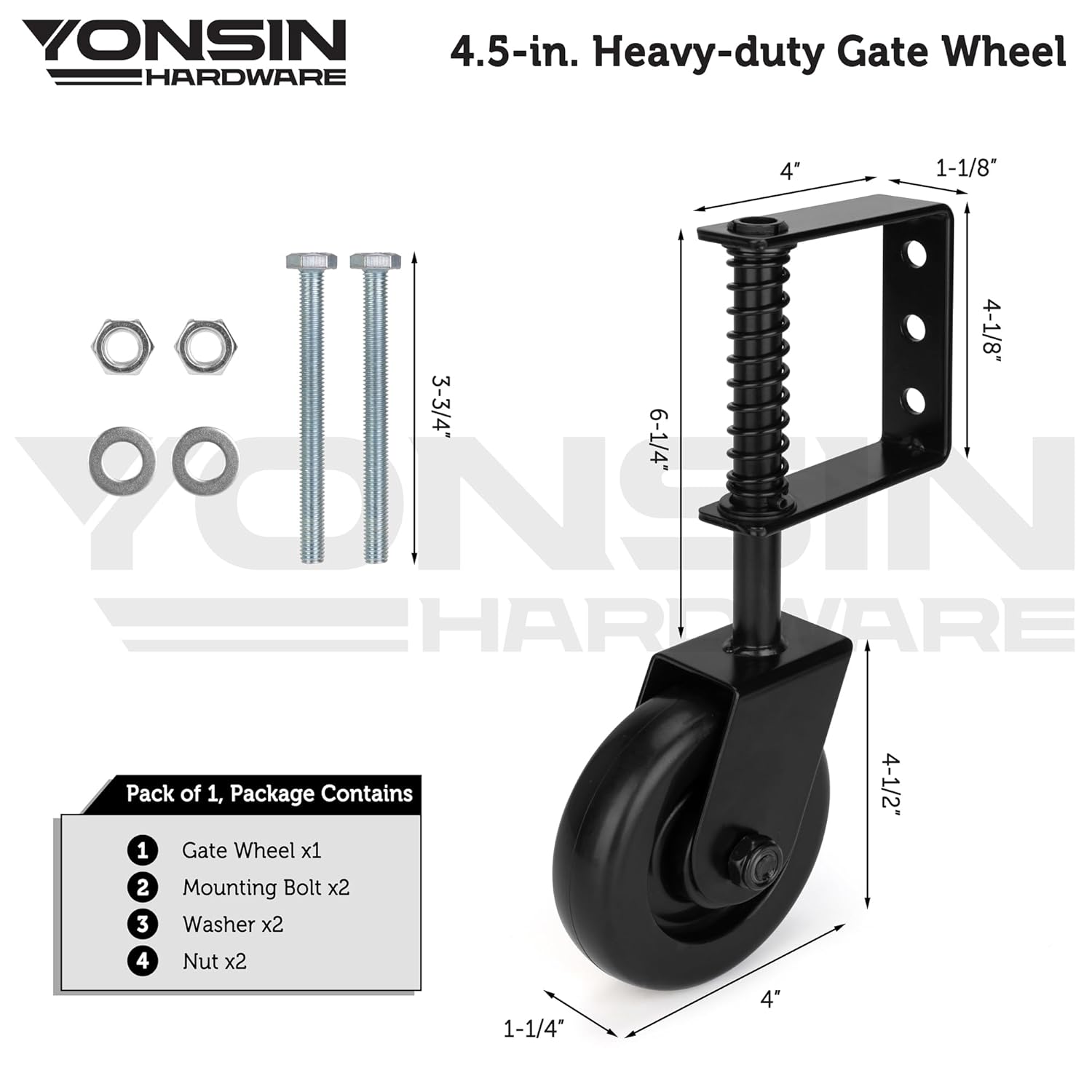 YONSIN G3 Heavy Duty Spring-Loaded Gate Caster Kit