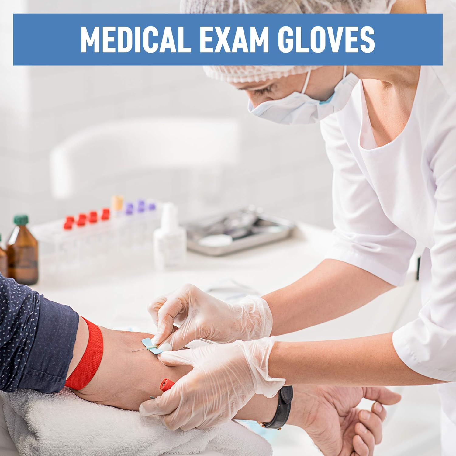 Powder Free Disp gloves 100Pack Large Clear Vinyl Industrial Medical Exam Gloves